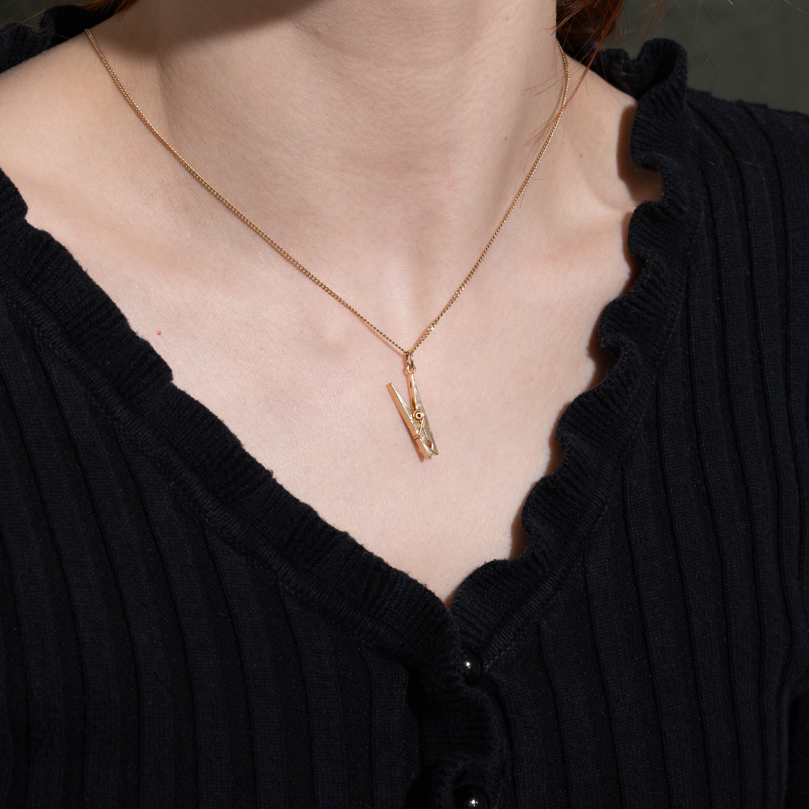 14k Yellow Gold Clothing Pin Charm