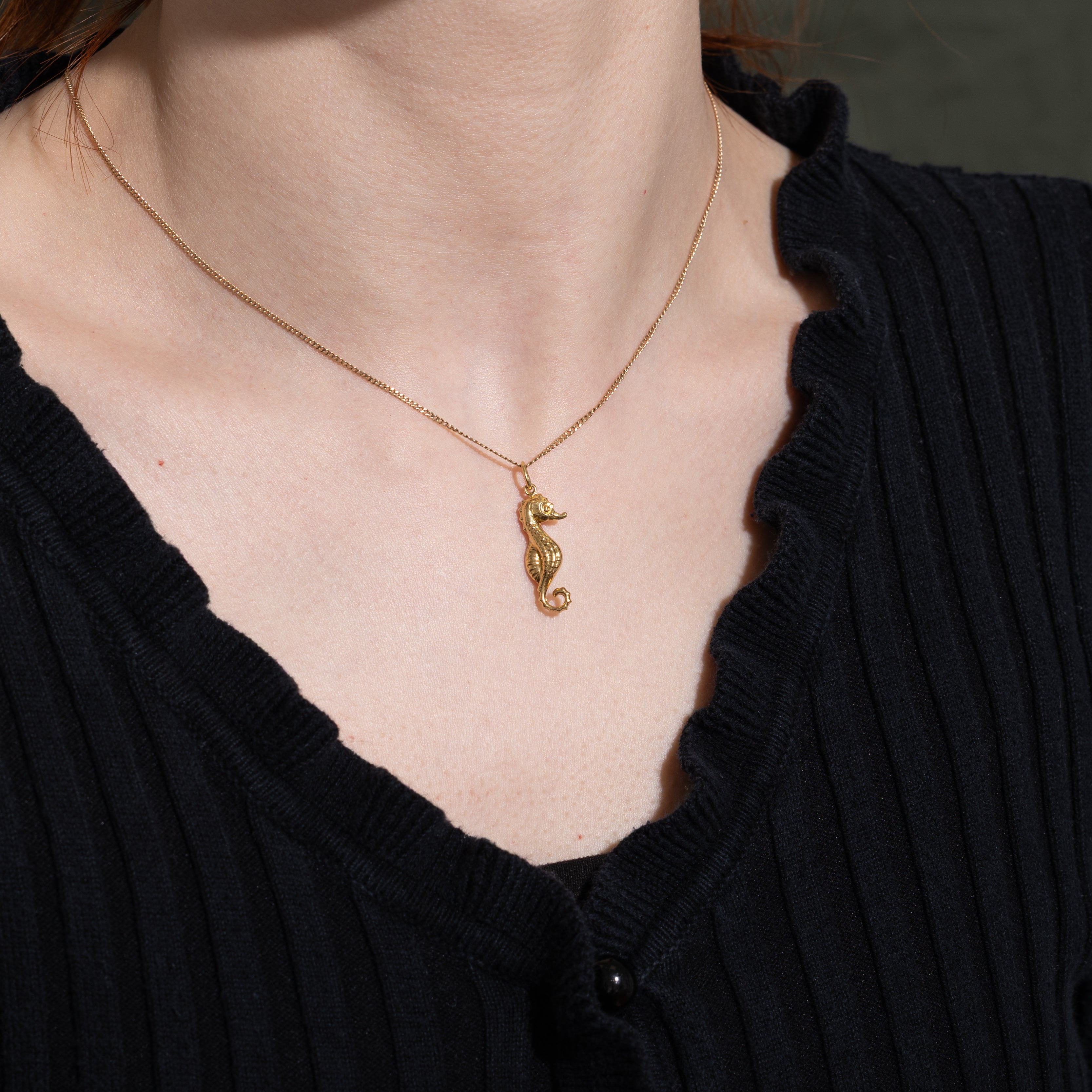18k Yellow Gold Seahorse Charm