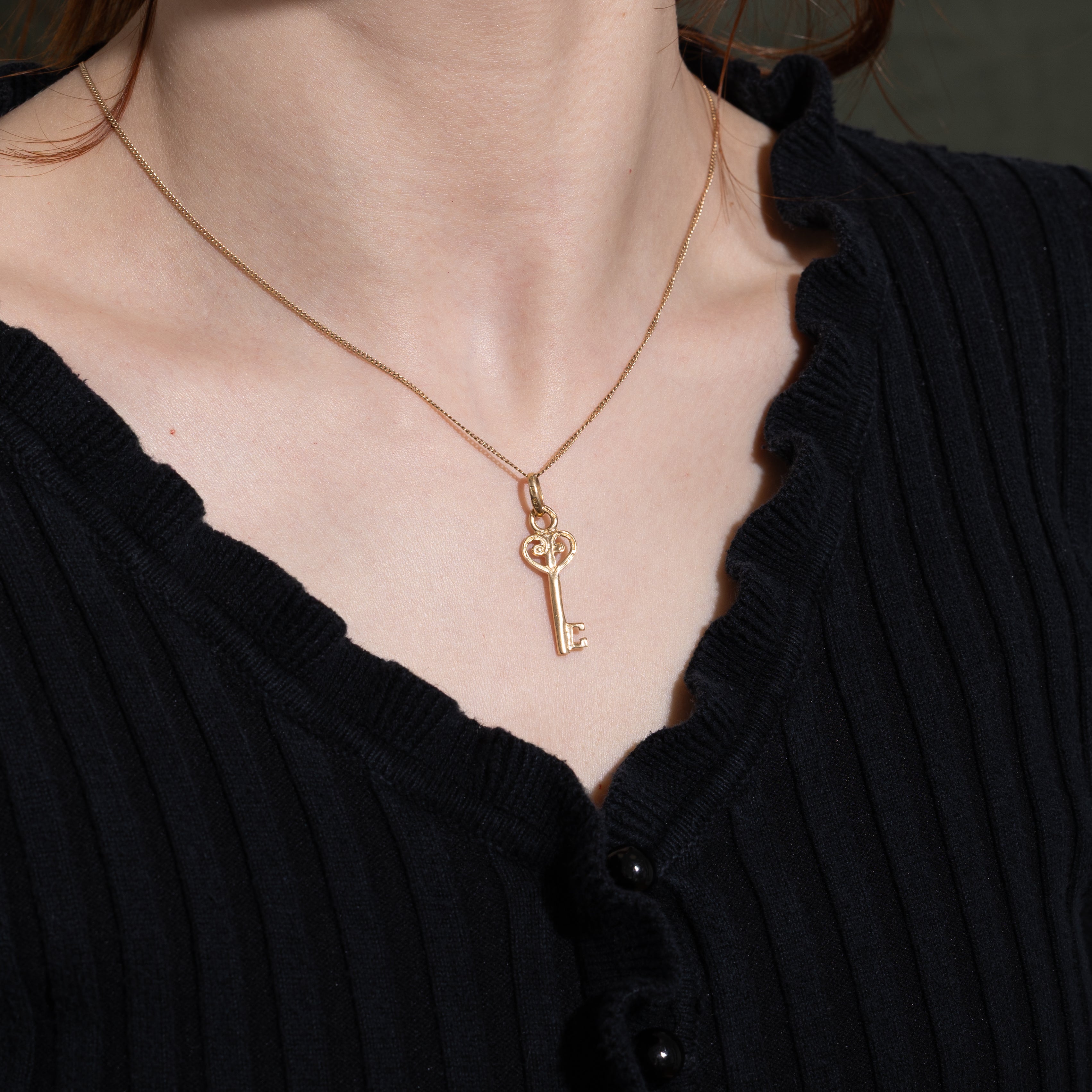 10k Yellow Gold Heart Key Charm