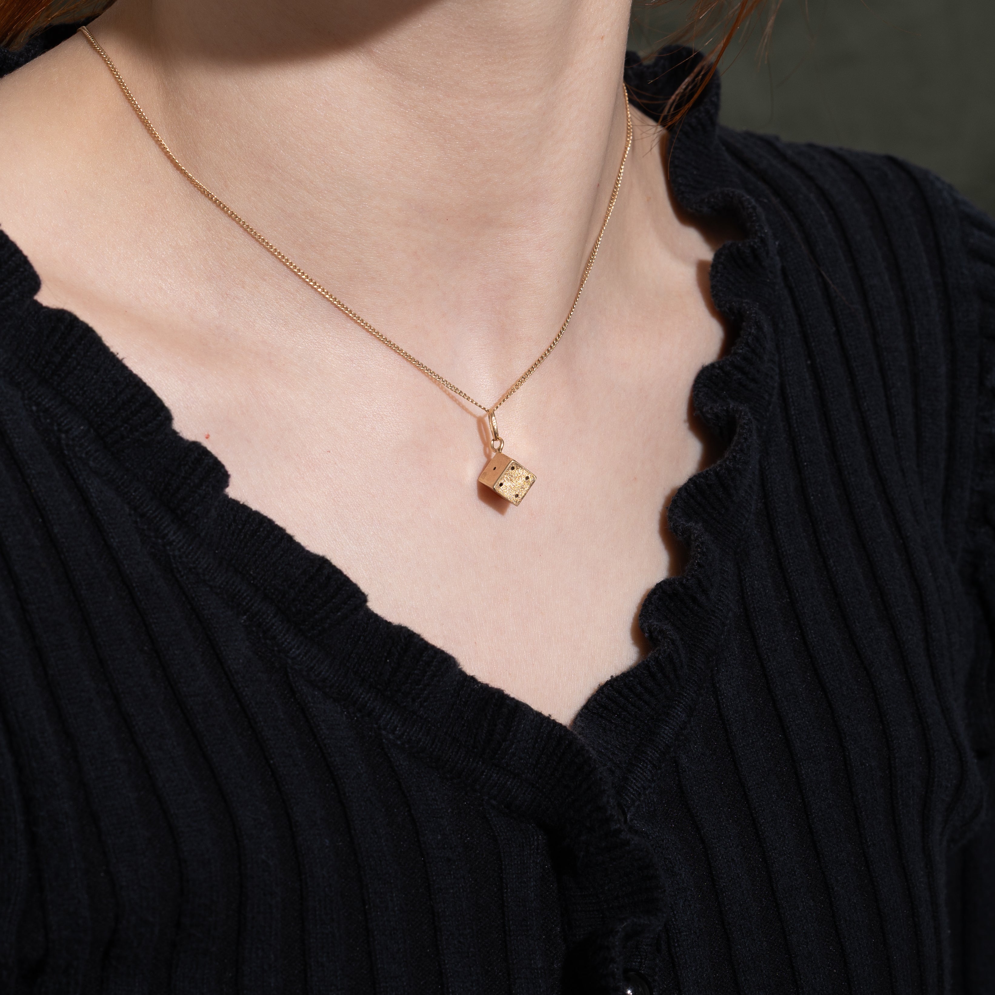 10k Yellow Gold Dice Charm