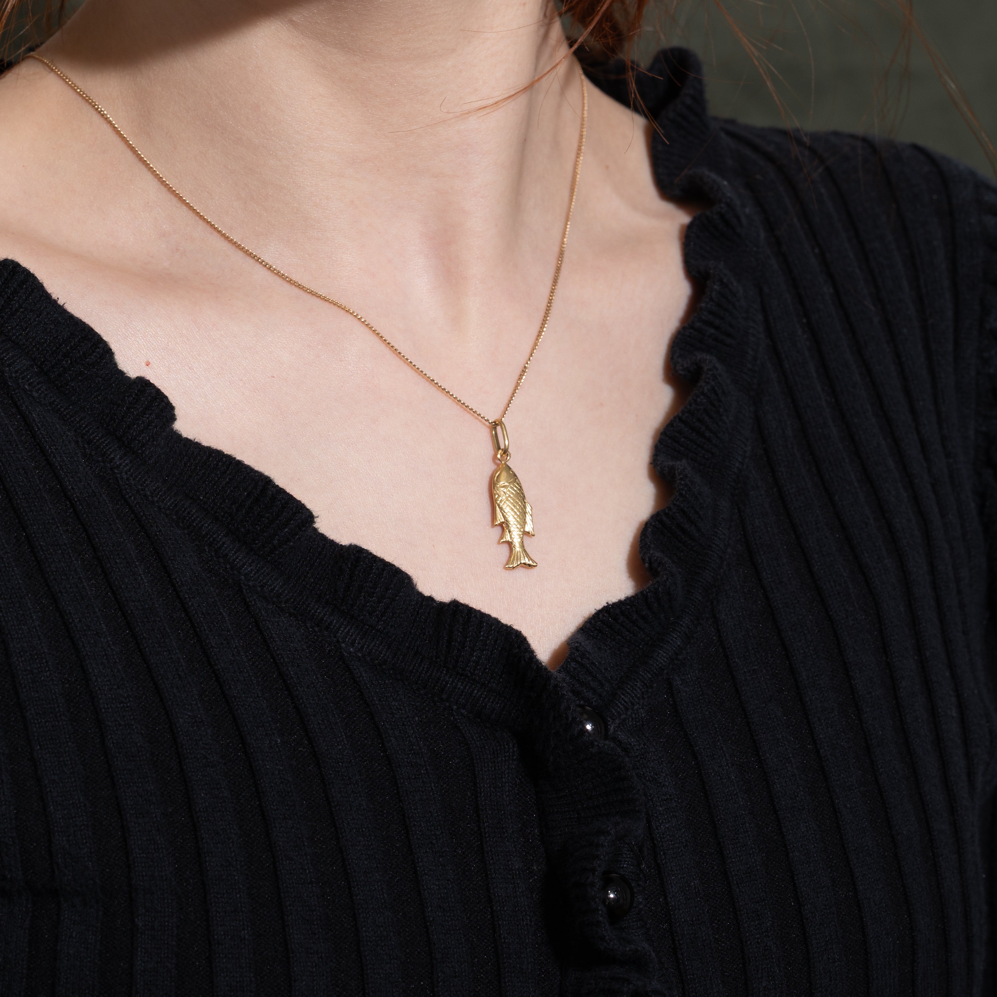18k Yellow Gold Fish Charm
