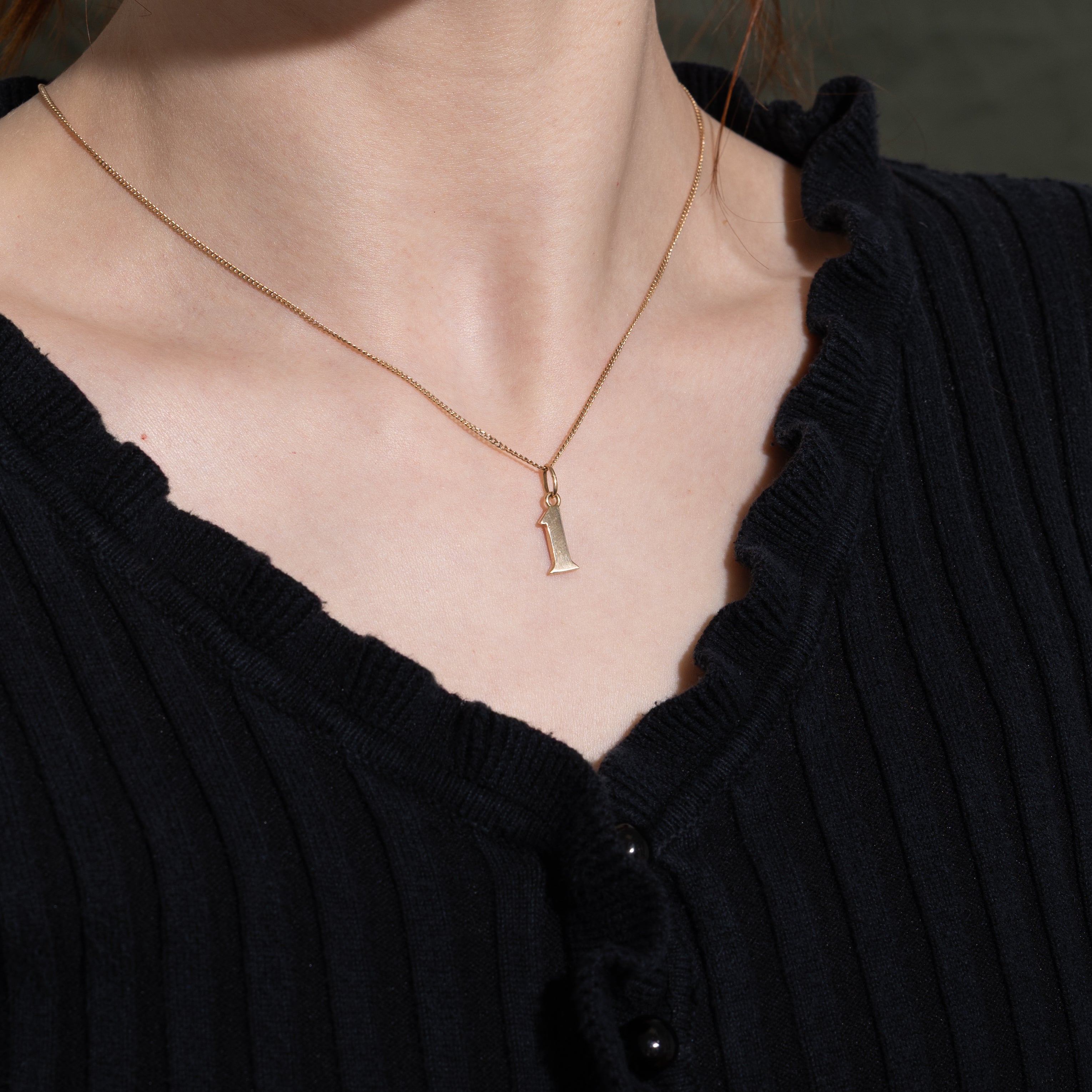 14k Yellow Gold Number "1" Charm