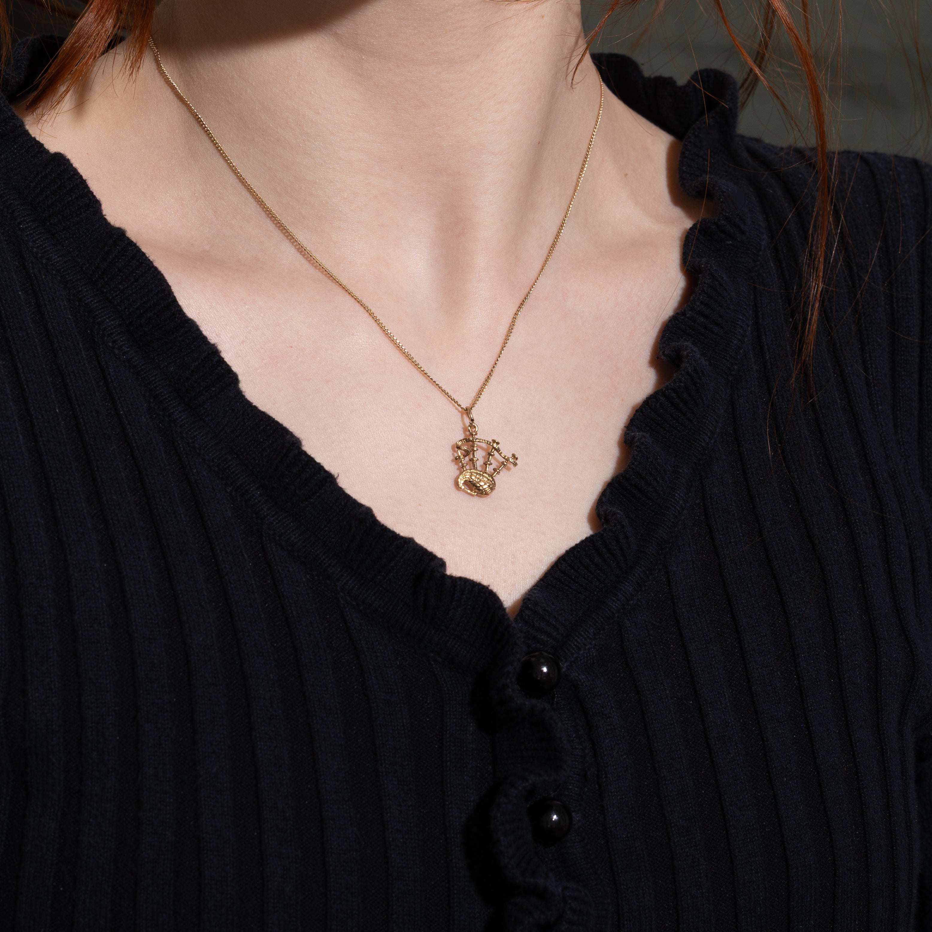 9k Yellow Gold Bagpipes Charm