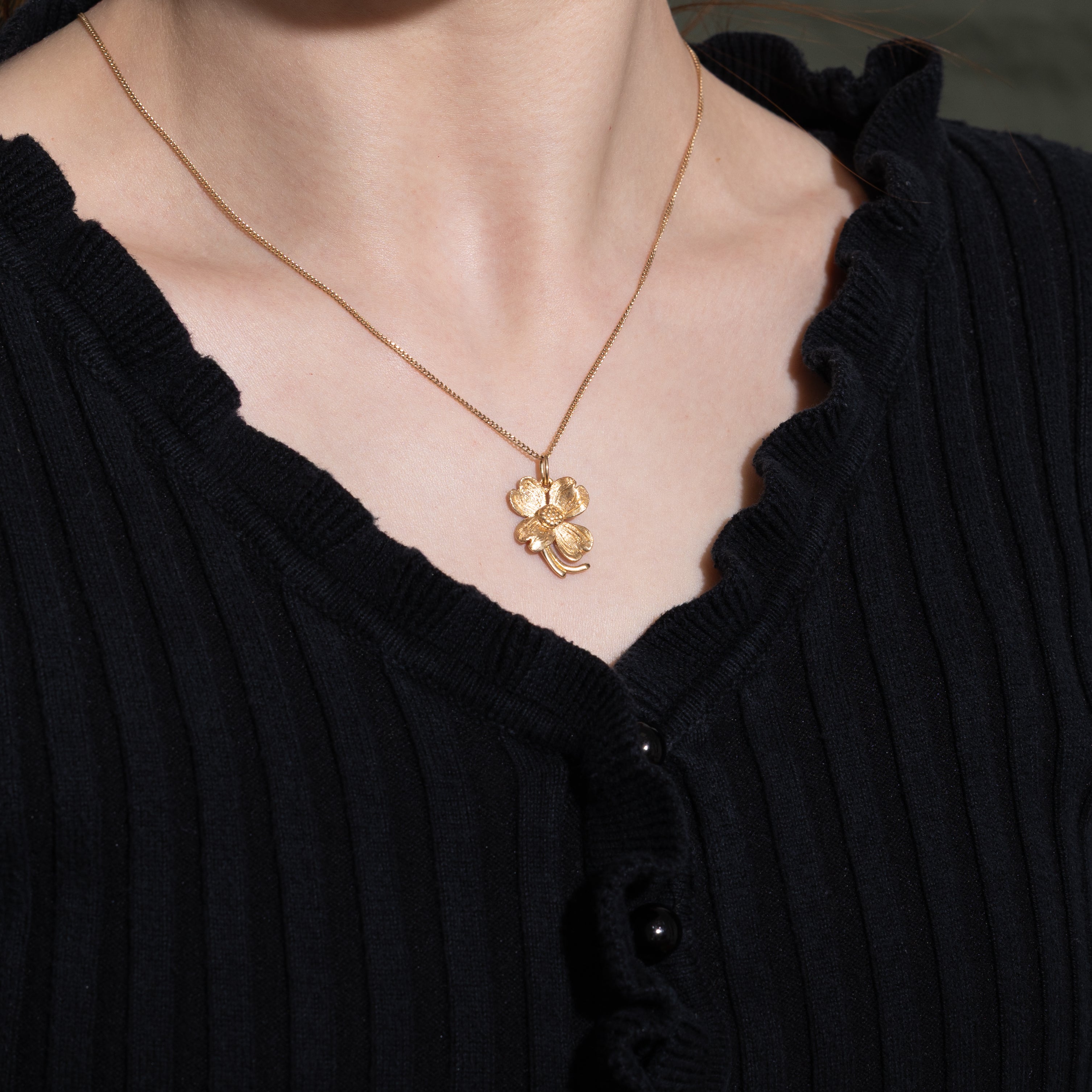 10k Yellow Gold Flower Charm