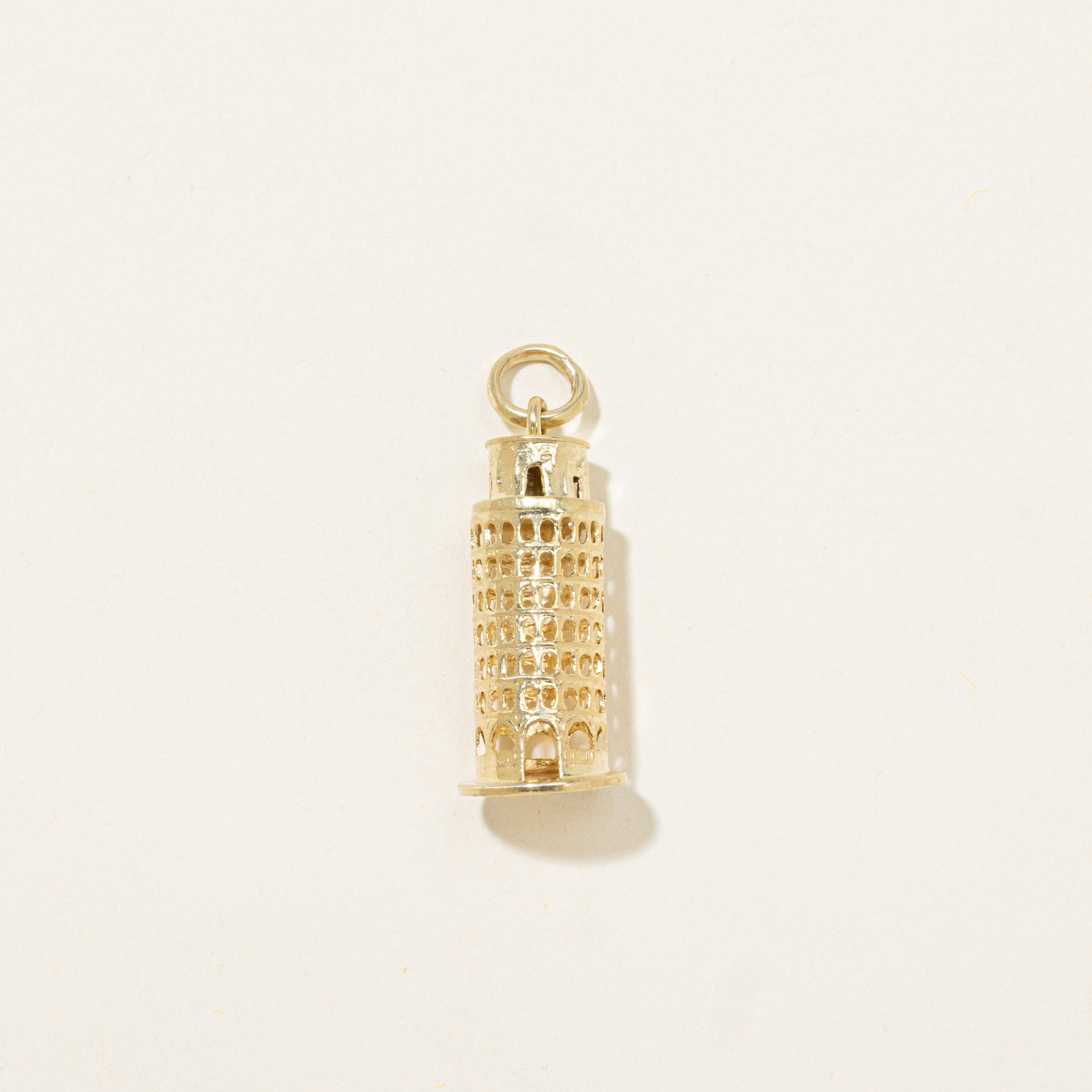 Vintage Italian 14k Yellow Gold Leaning Tower Of Pisa Charm
