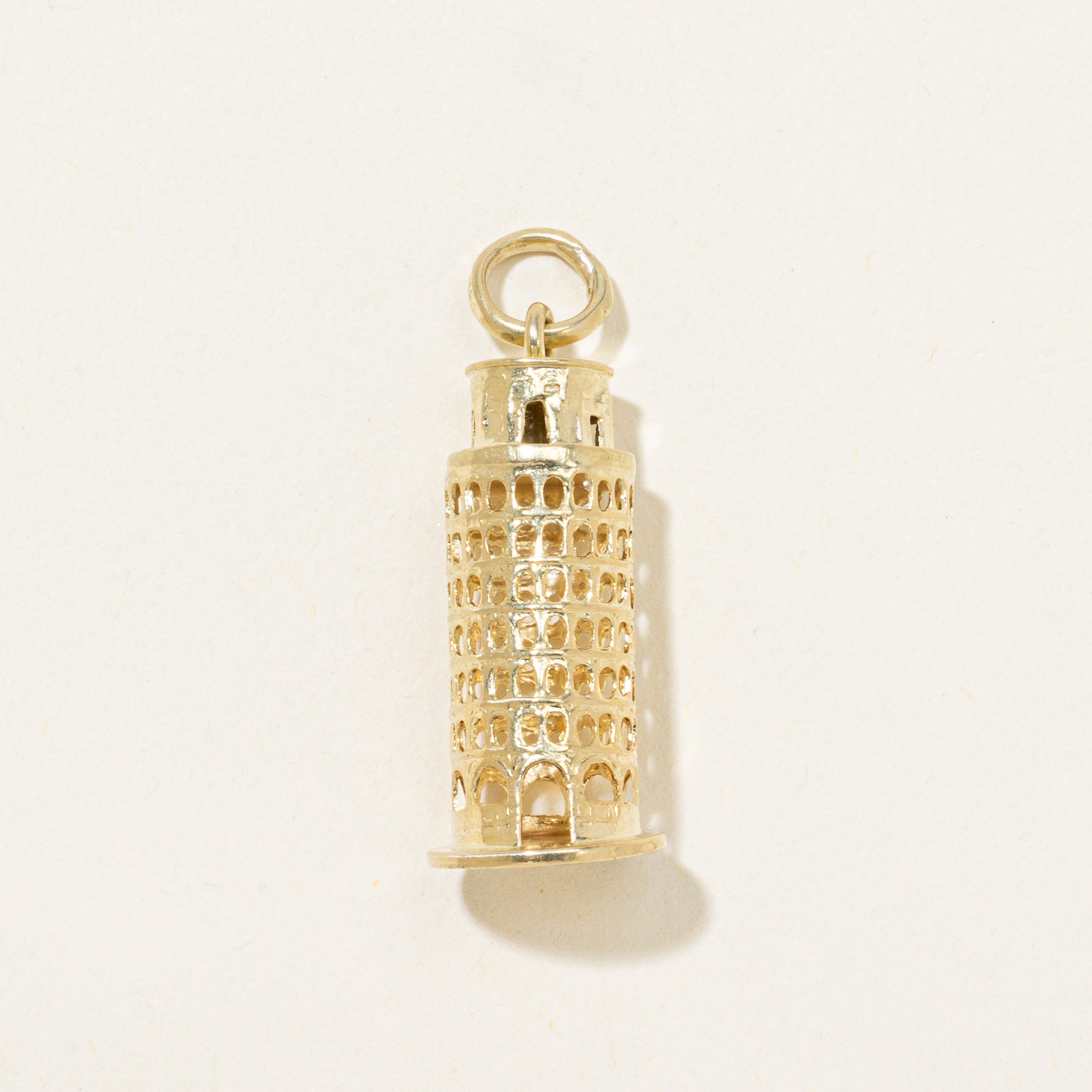 Vintage Italian 14k Yellow Gold Leaning Tower Of Pisa Charm