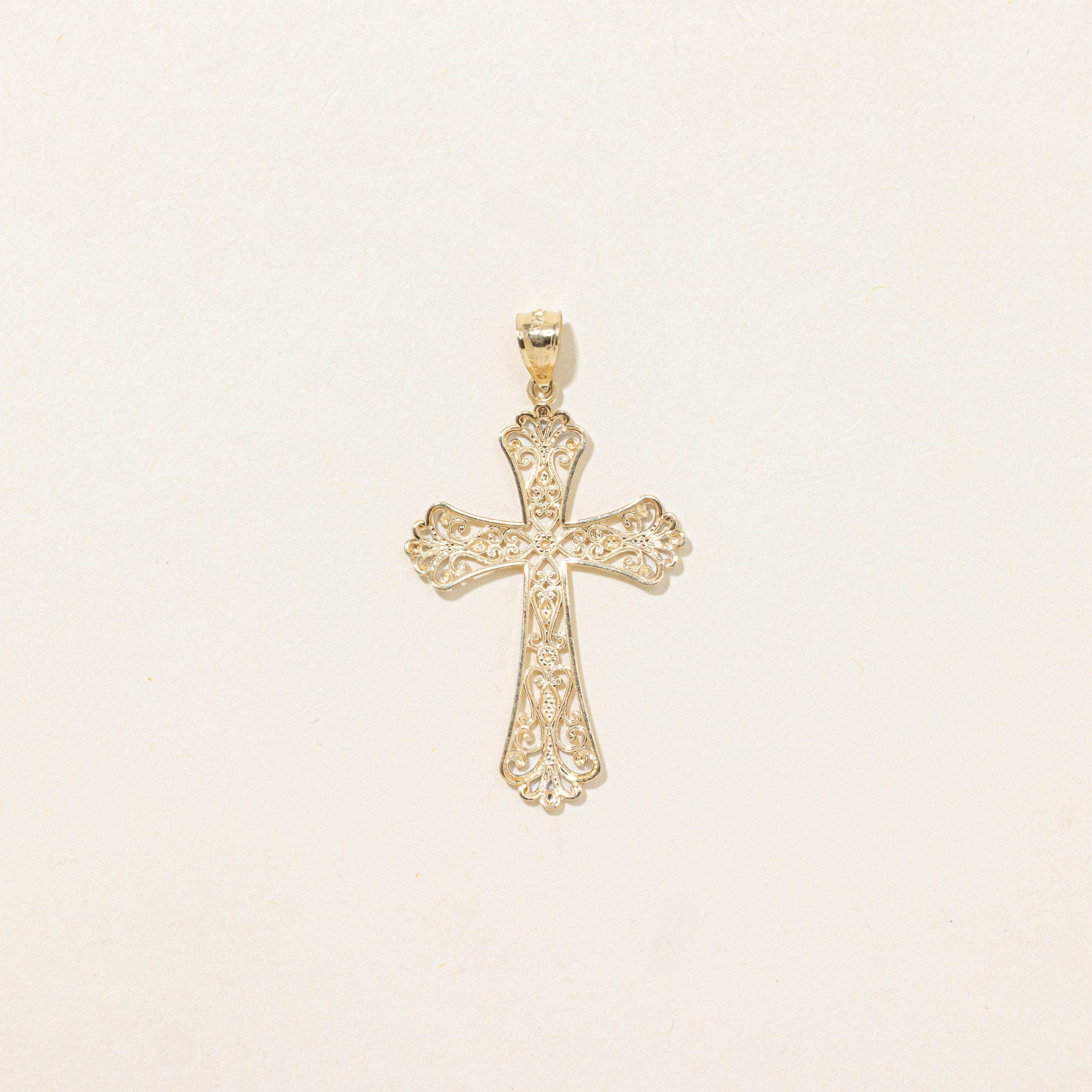 10k Yellow Gold Ornate Cross Pendant