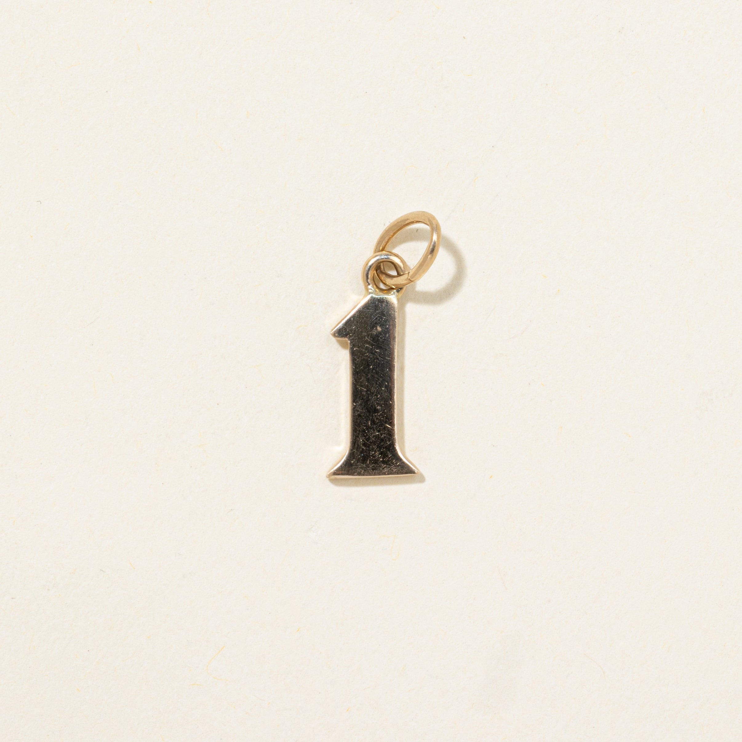14k Yellow Gold Number "1" Charm