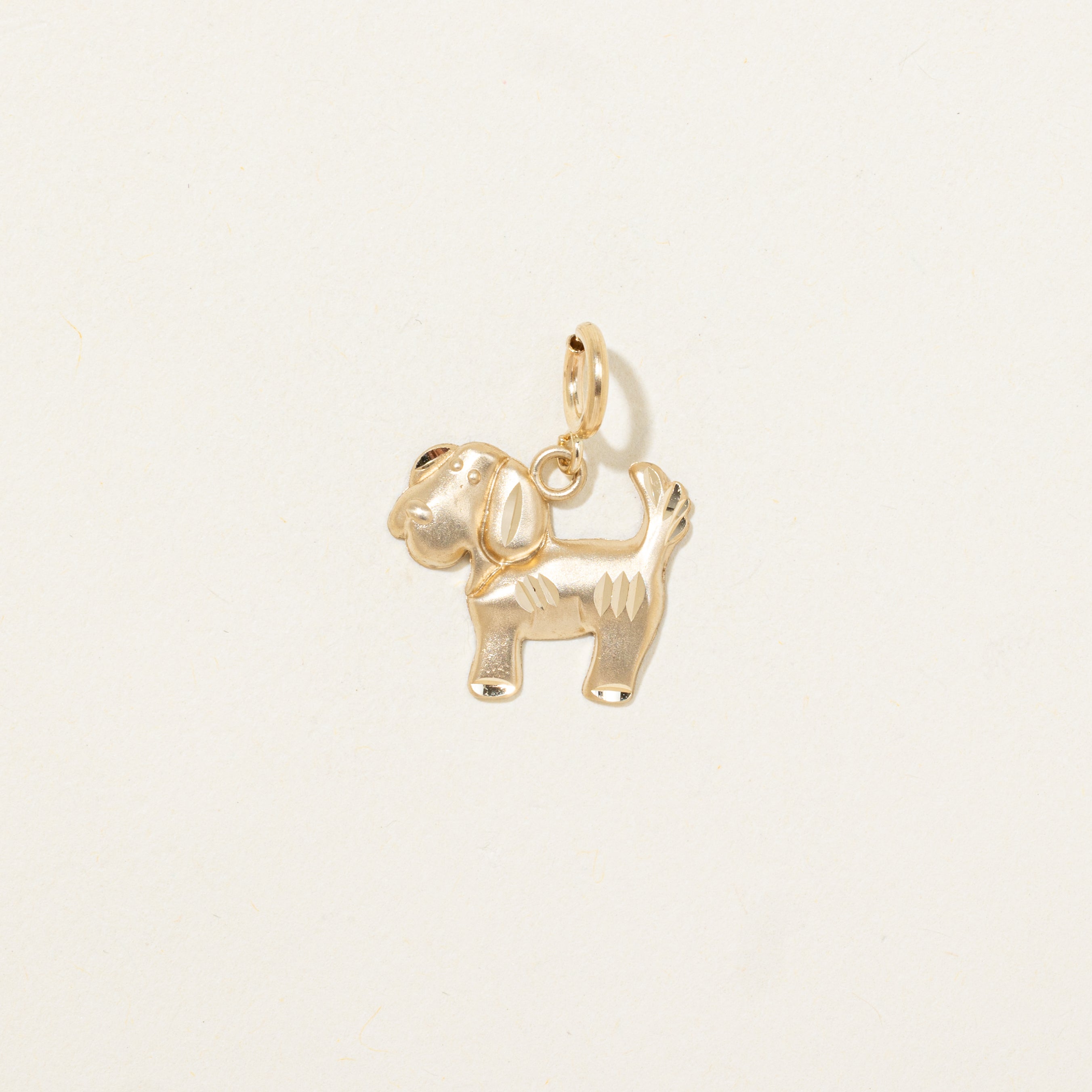 14k Yellow Gold Dog Charm