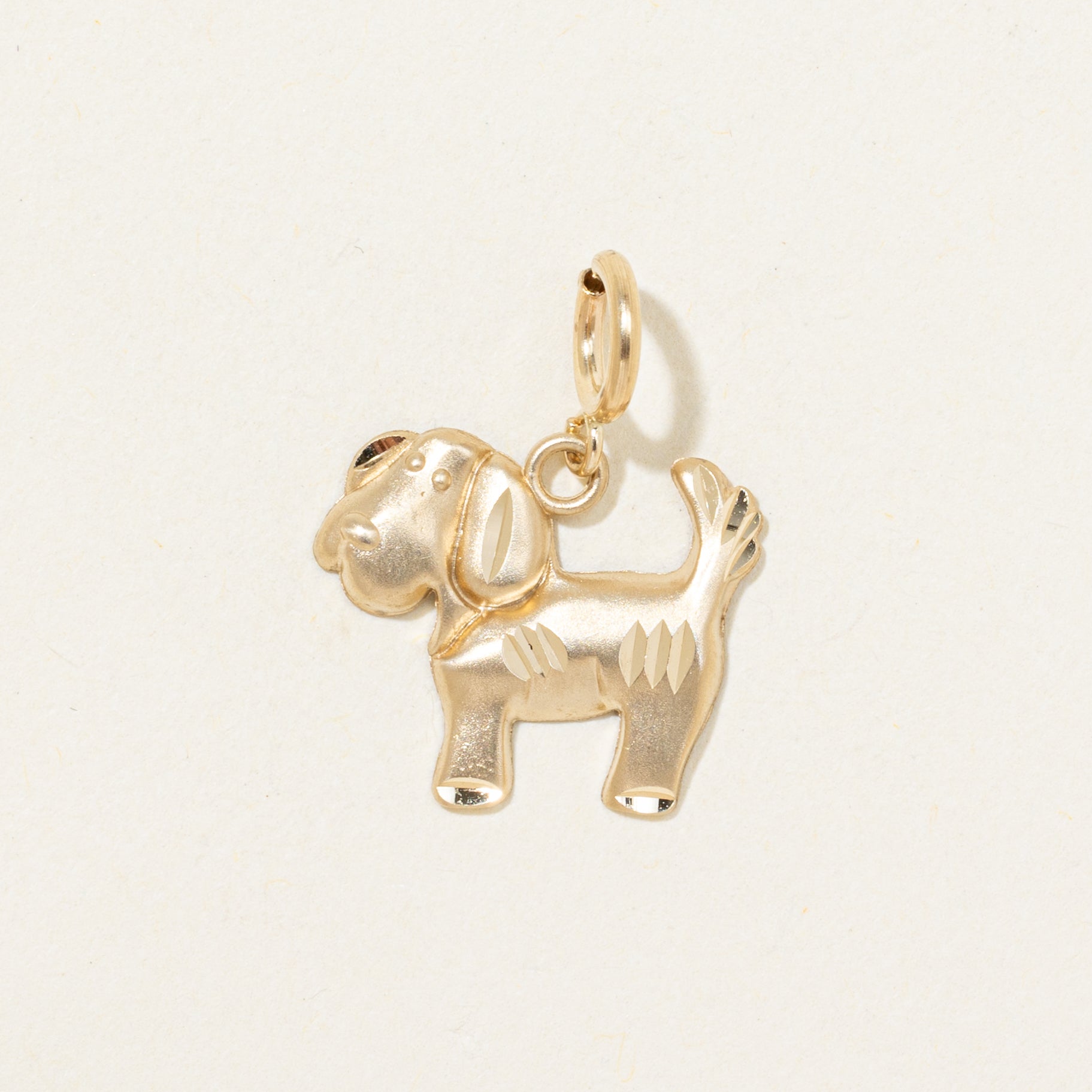 14k Yellow Gold Dog Charm