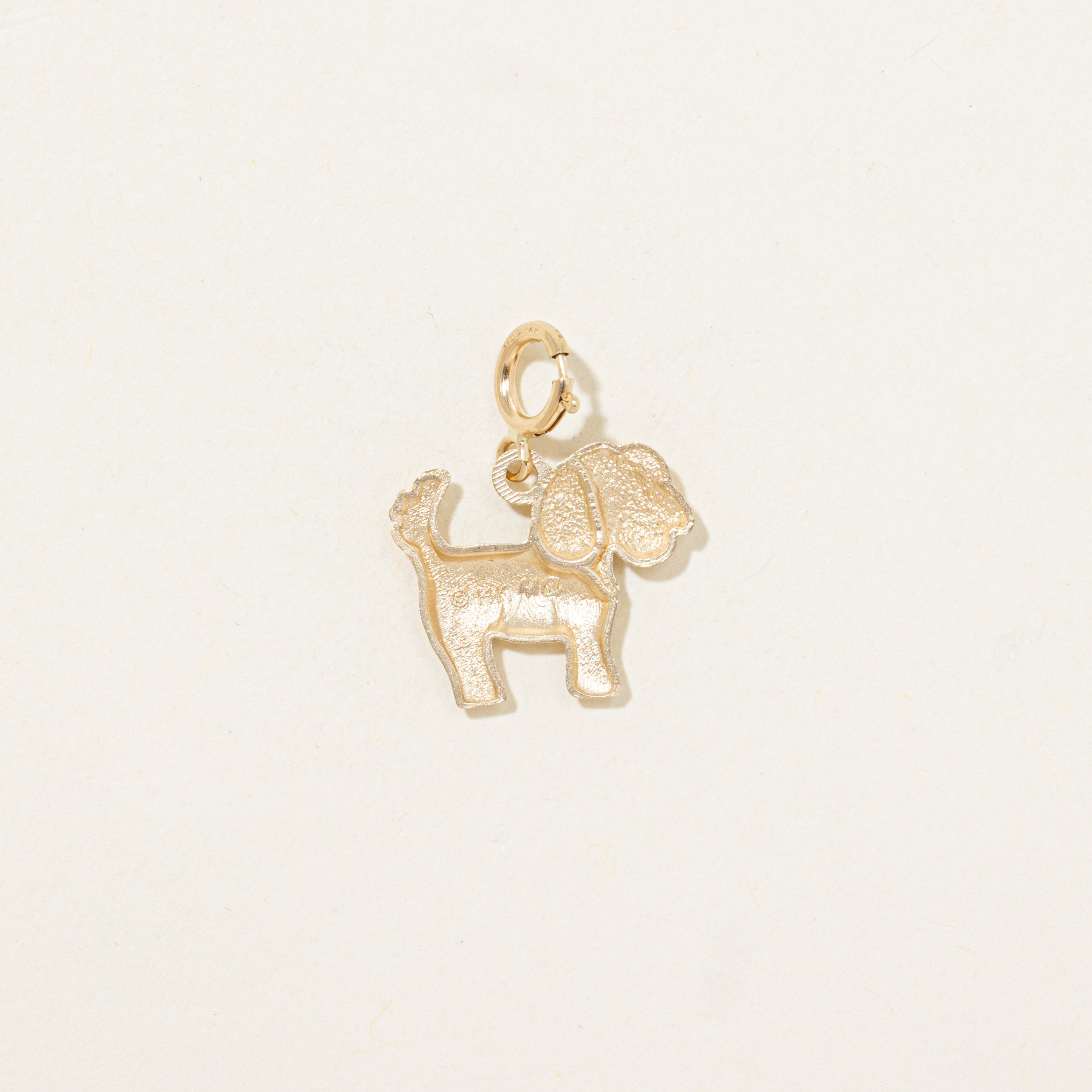 14k Yellow Gold Dog Charm