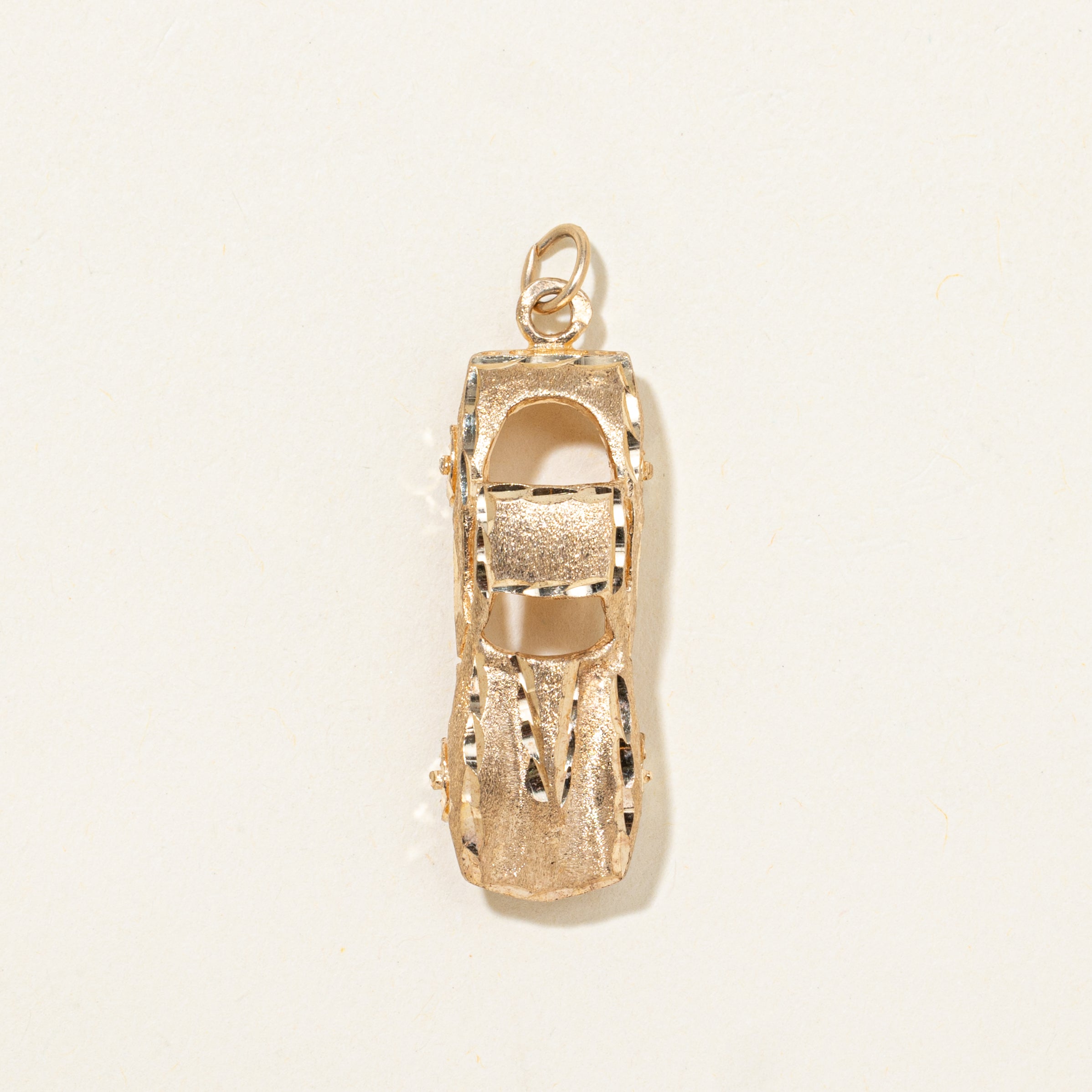 14k Yellow Gold Racecar Charm