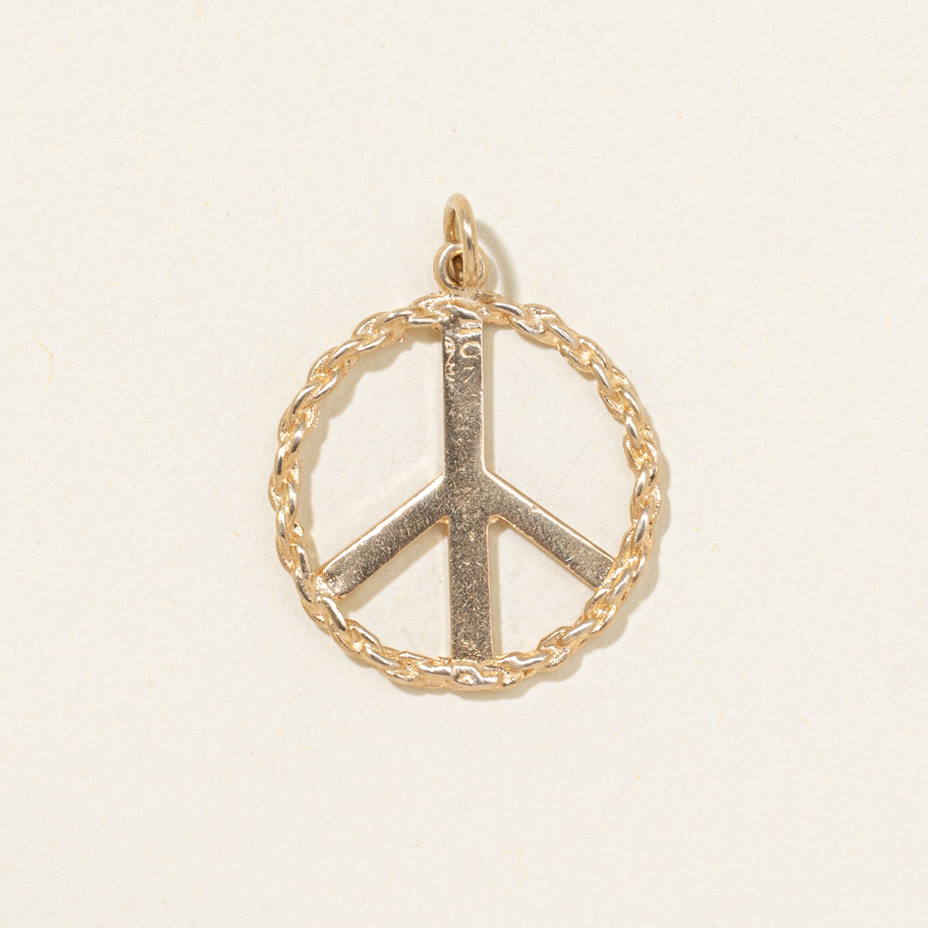 10k Yellow Gold Peace Sign Charm