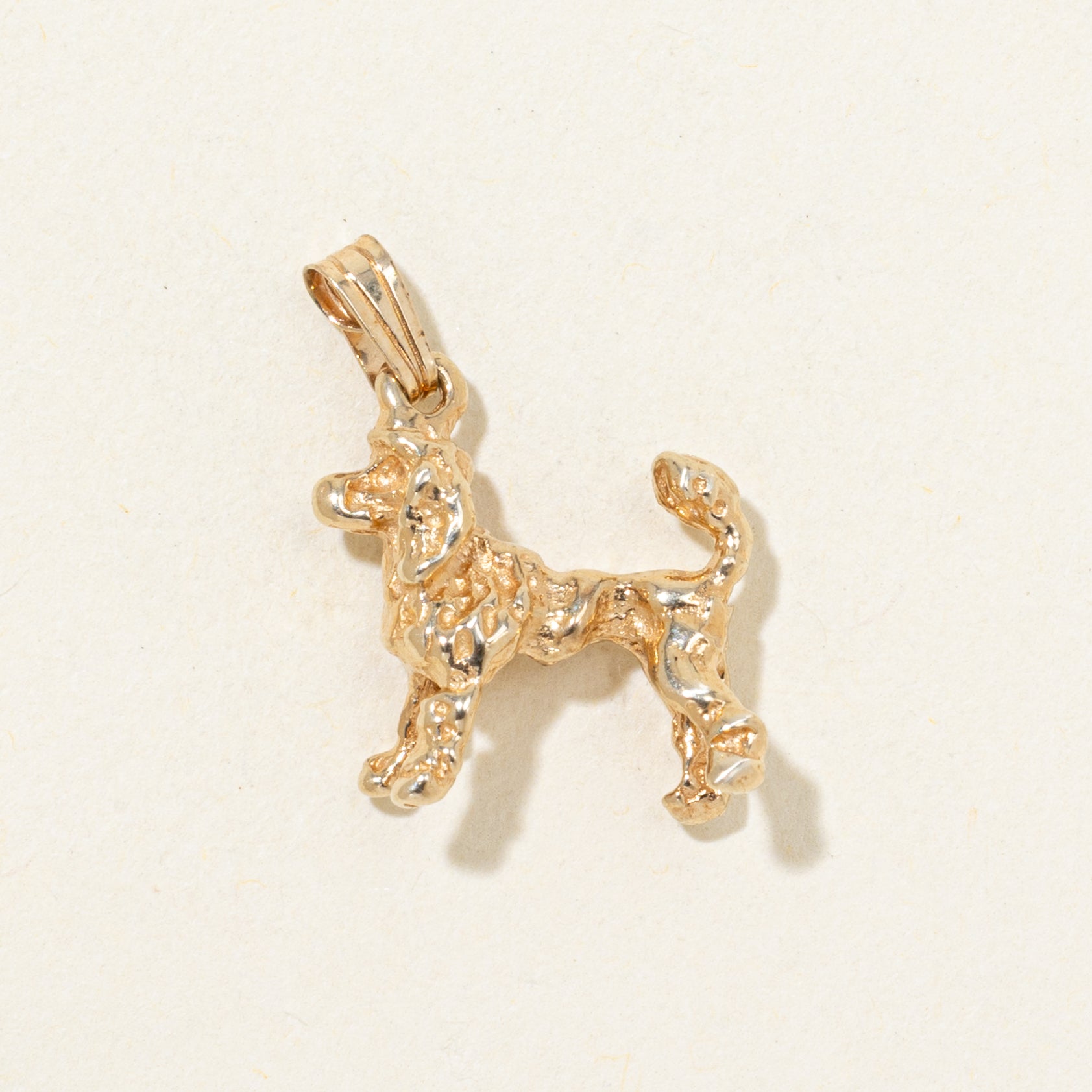 10k Yellow Gold Poodle Pendant