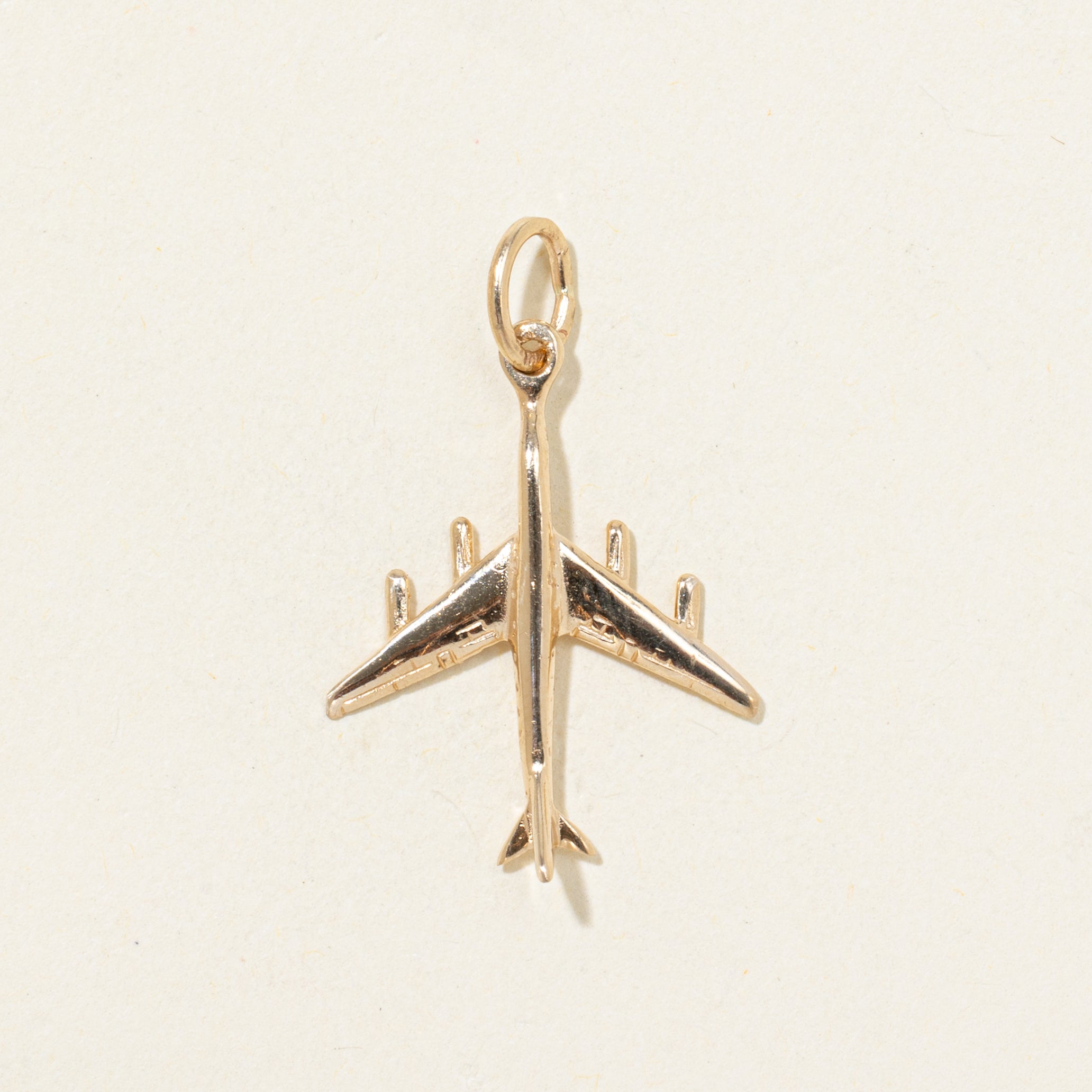 10k Yellow Gold Airplane Charm