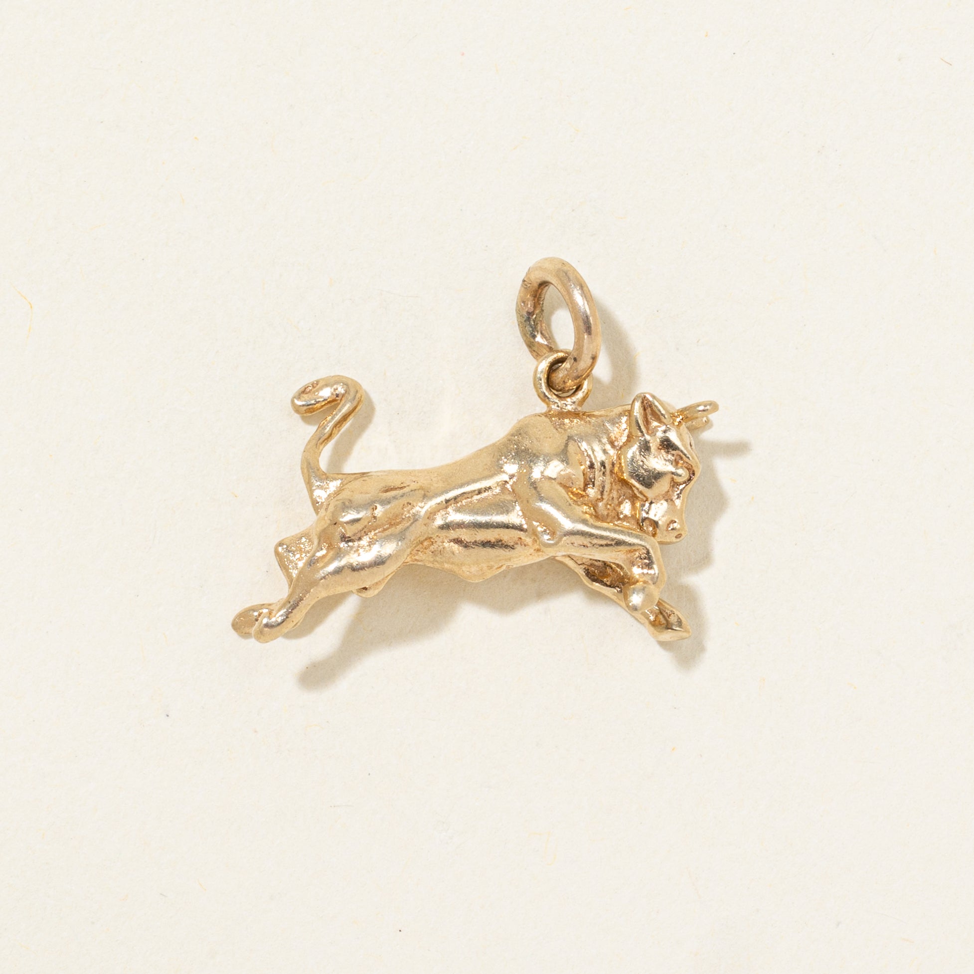 10k Yellow Gold Bull Charm