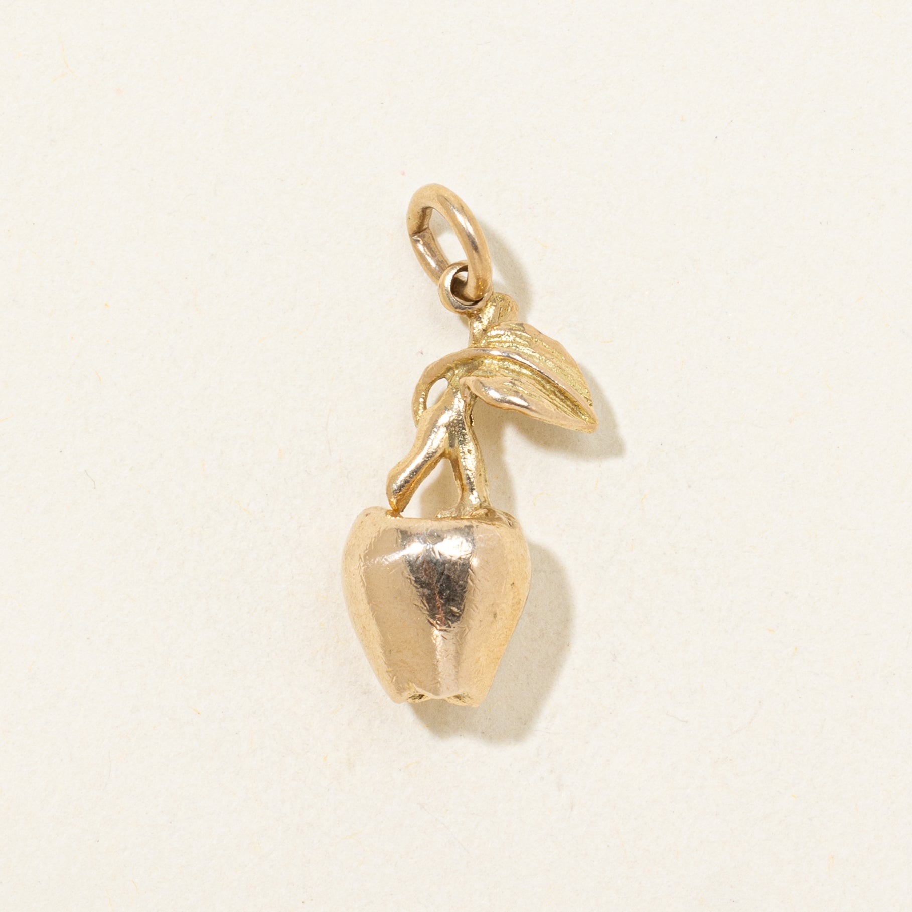 14k Yellow Gold Apple Charm