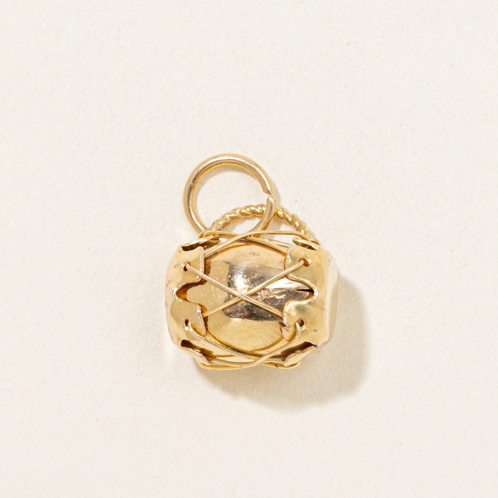 18k Yellow Gold Drum Charm