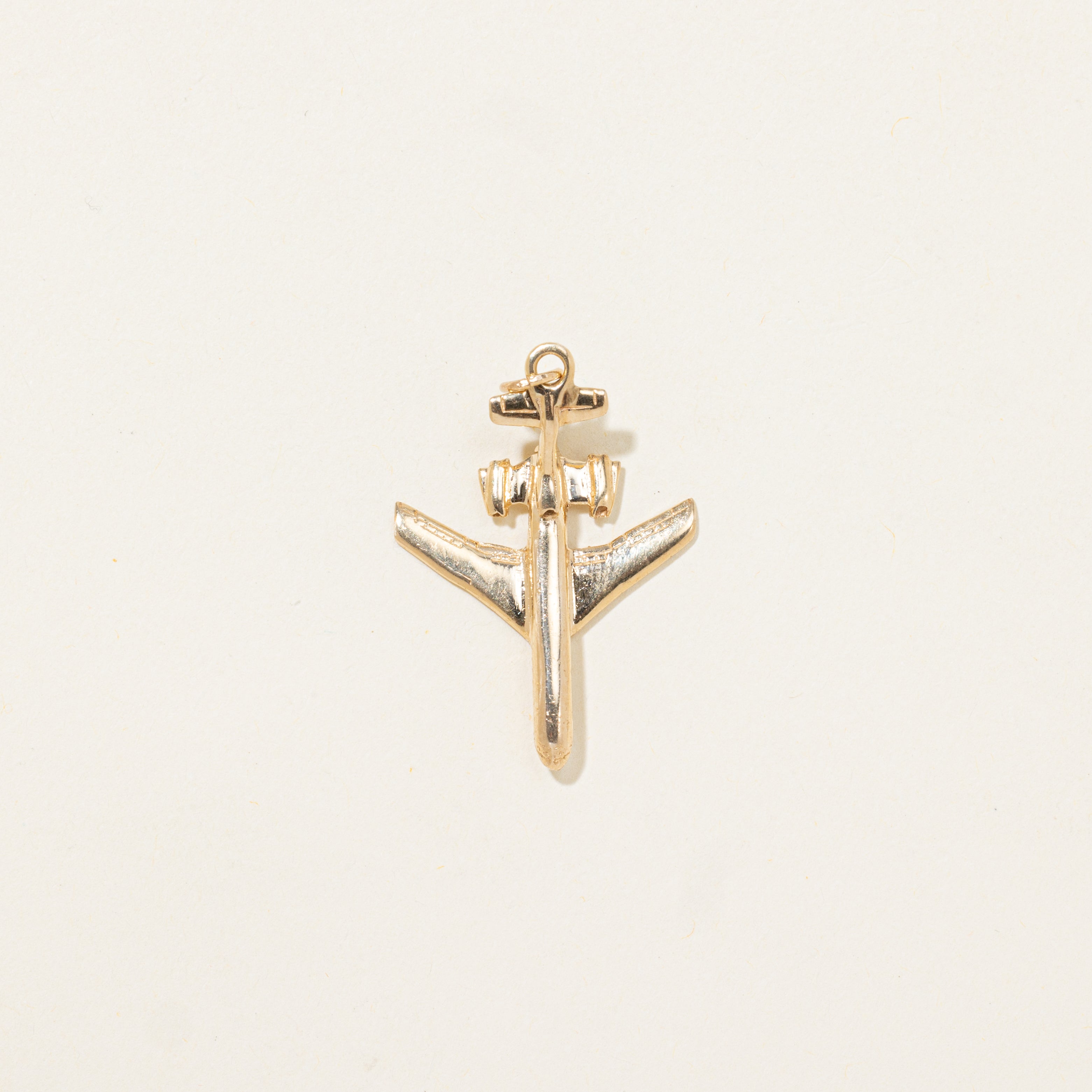 14k Yellow Gold Airplane Charm