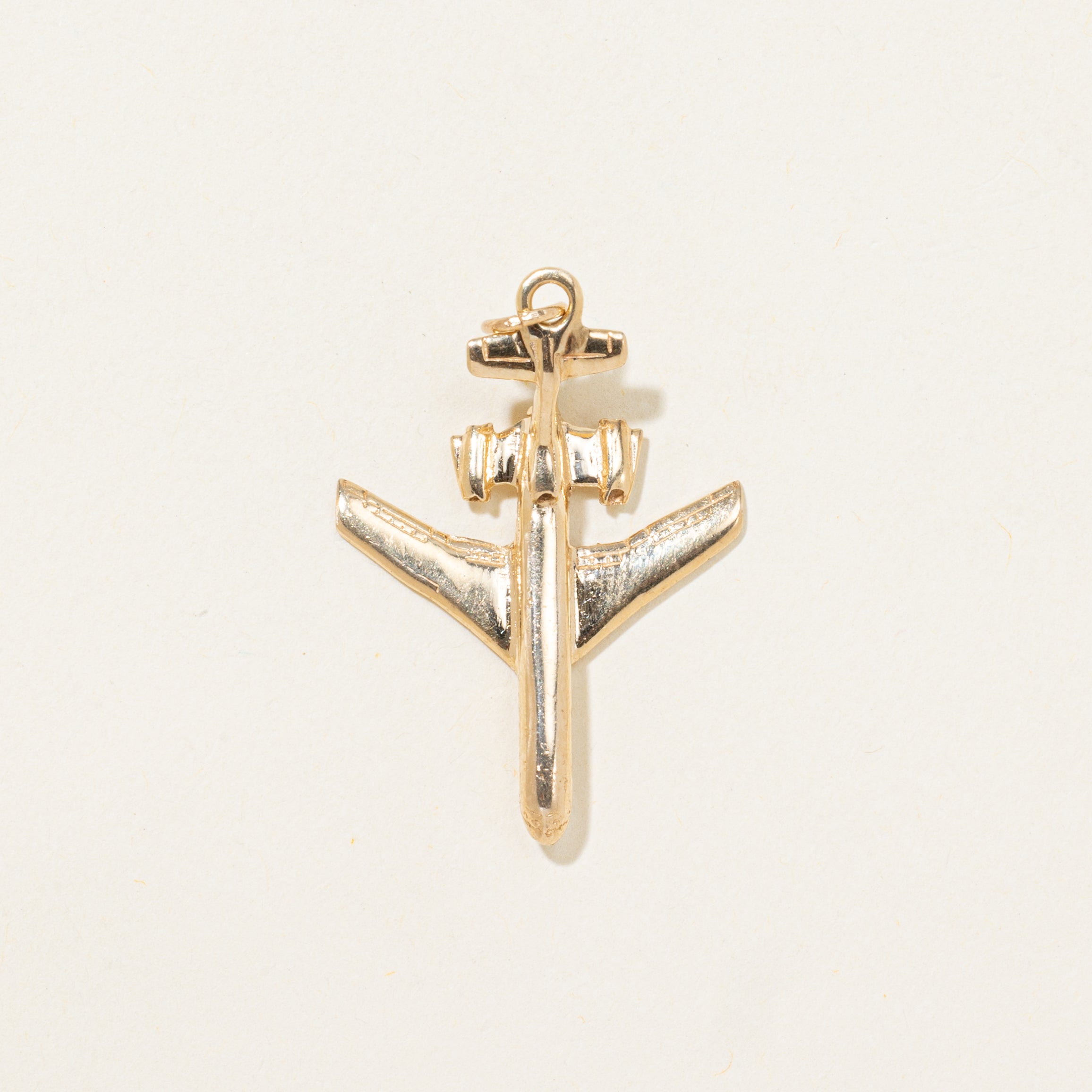 14k Yellow Gold Airplane Charm