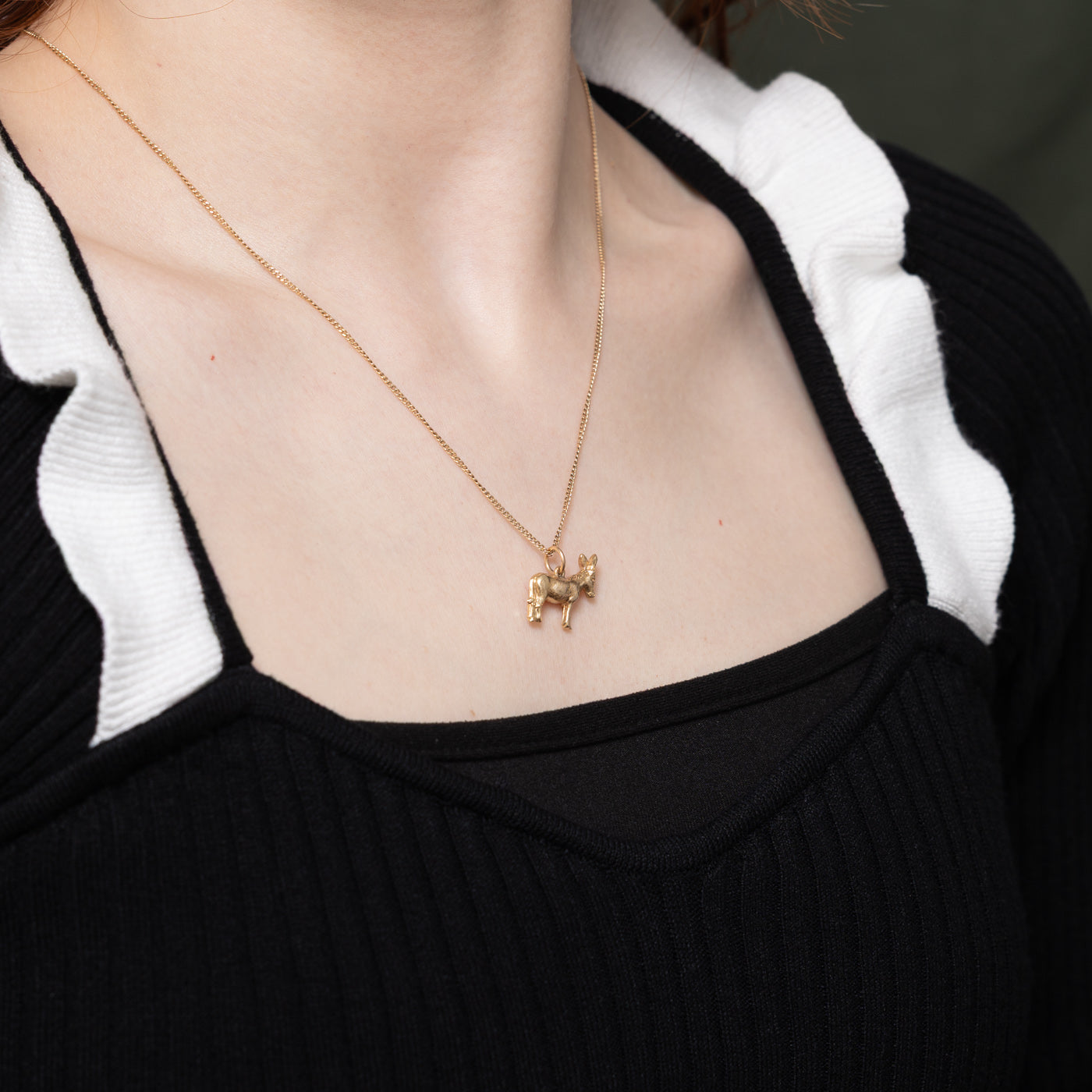 Breloque âne en or jaune 14 carats