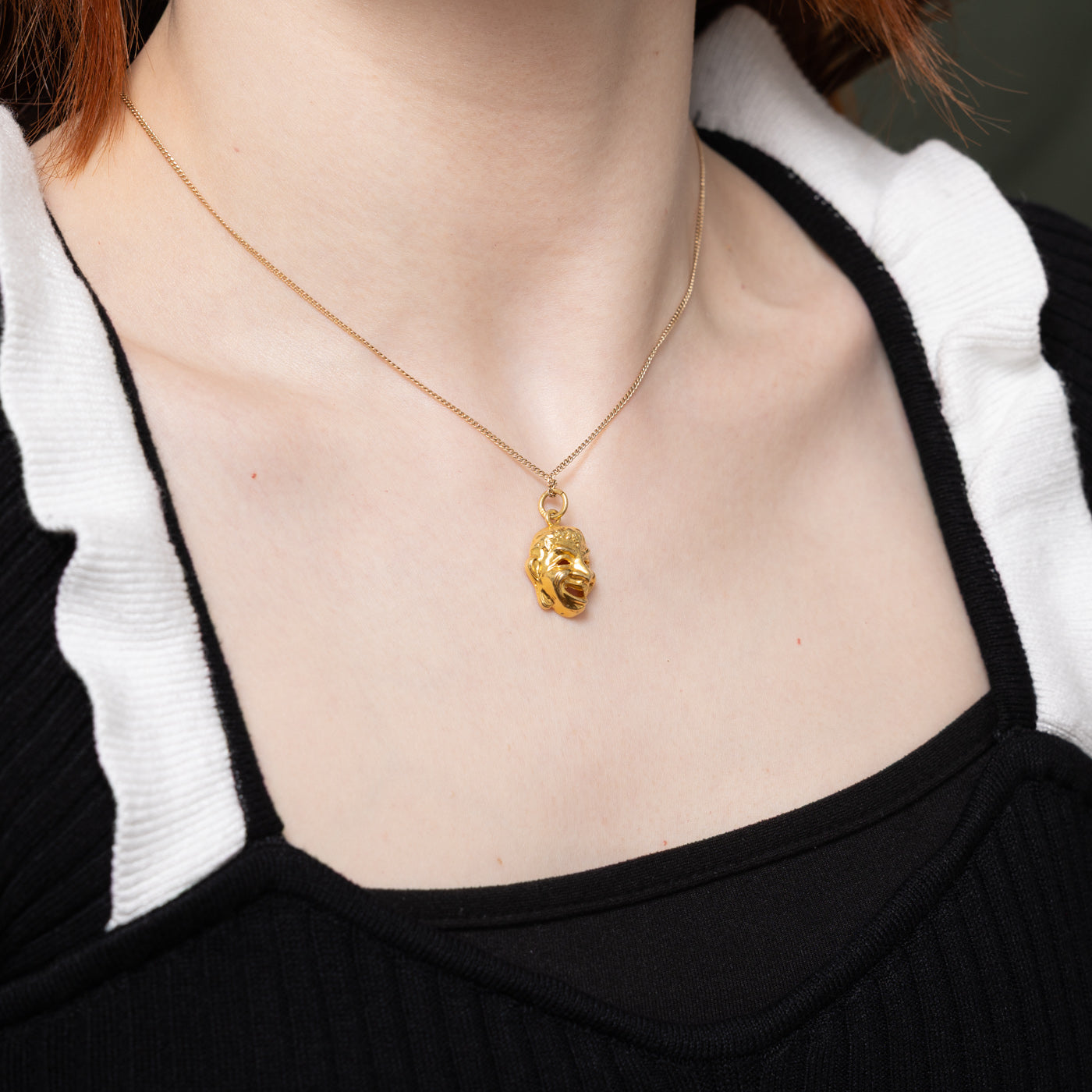 18K Yellow Gold Comedy Mask Charm