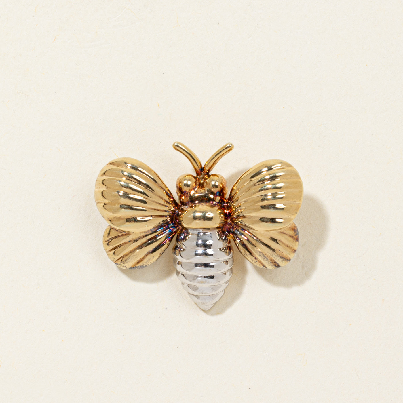 14K Two Tone Gold Bee Brooch