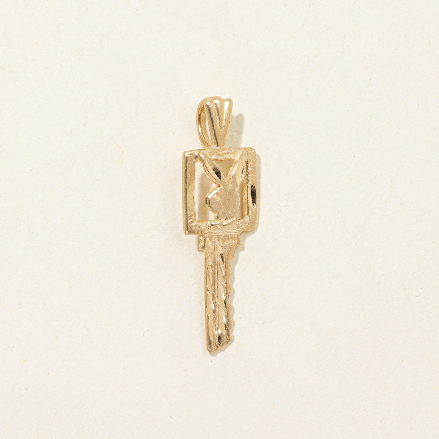 14K ヴィンテージ Playboy キー ペンダントトップ 2.41g公式刻印 14K Playboy Bunny Key Pendant