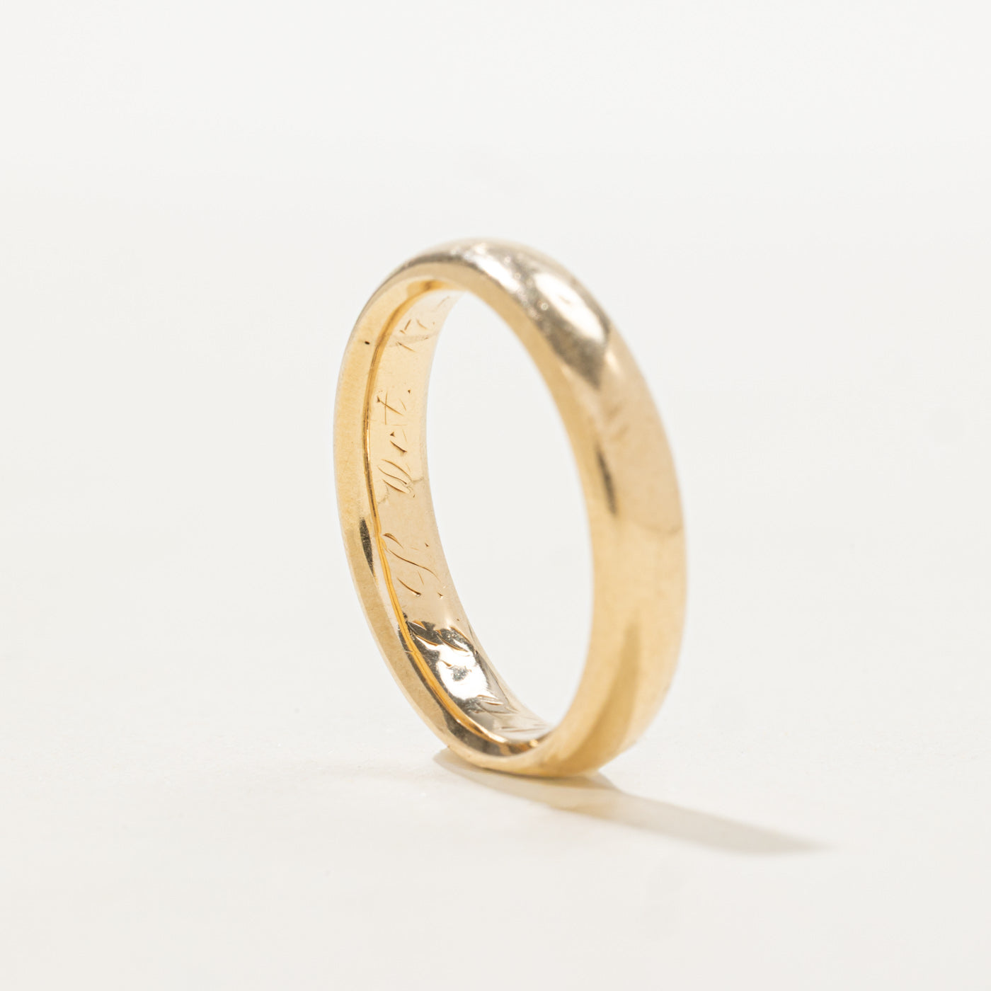 Alliance simple en or jaune 14 carats | 4,0 mm | Taille 6,25