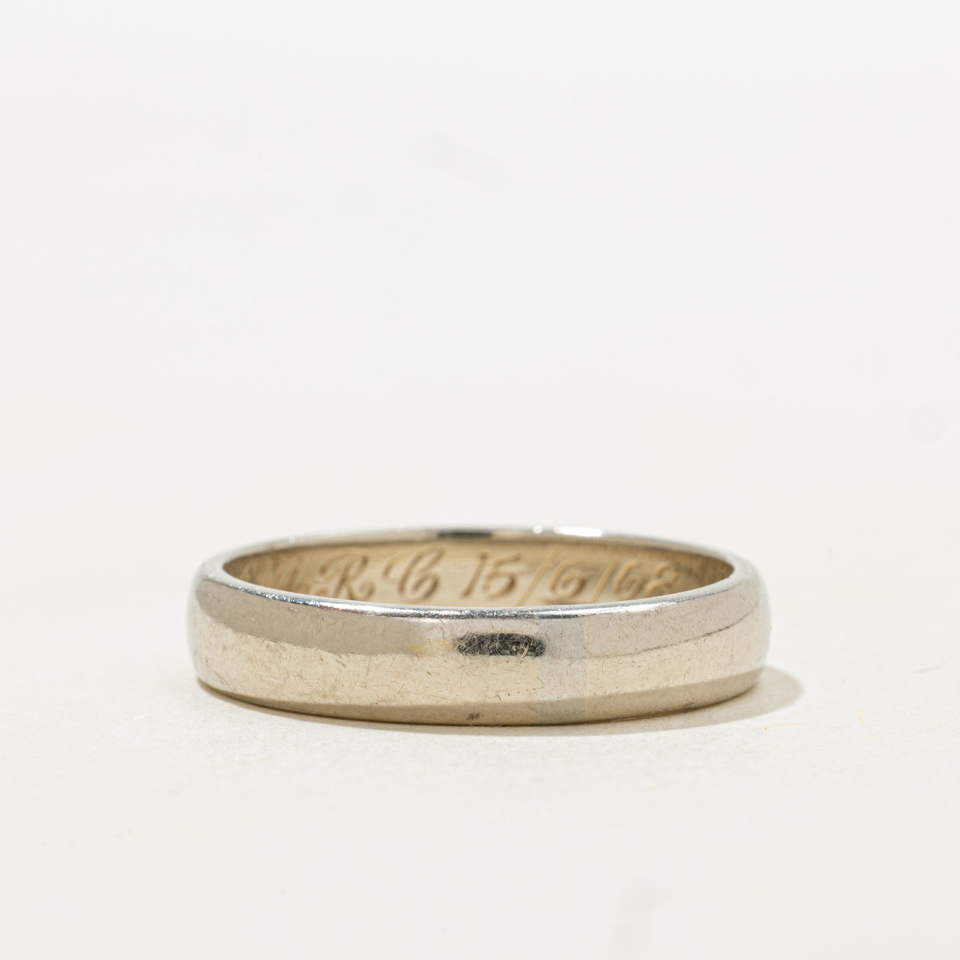 'Birks' 14k White Gold Plain Band | 4.60mm | SZ 10