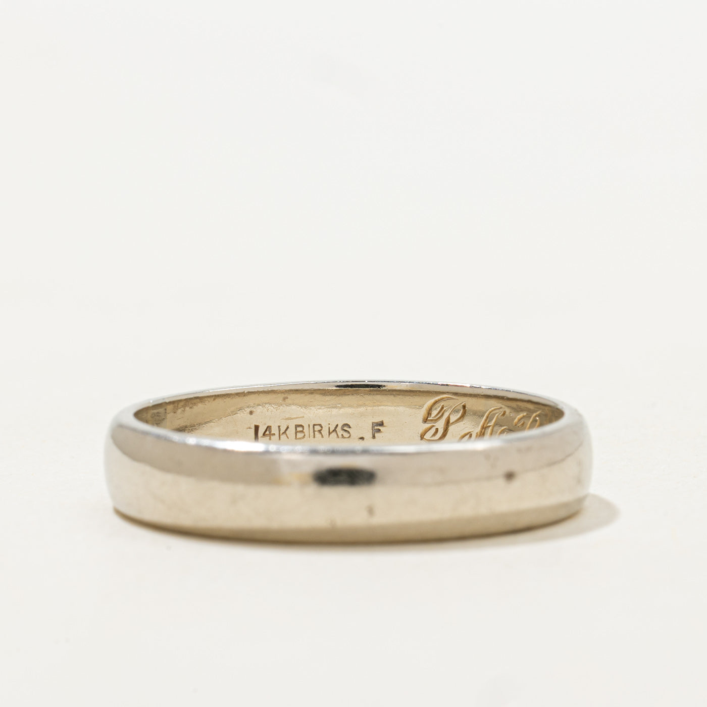 'Birks' 14k White Gold Plain Band | 4.60mm | SZ 10