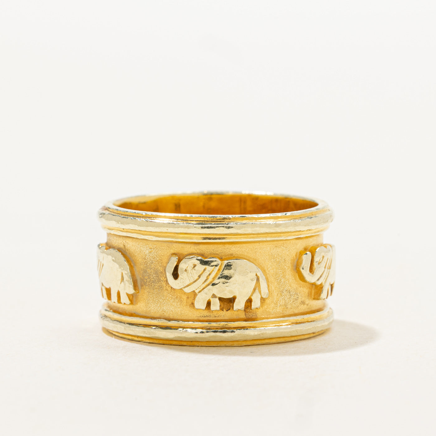 14K Elephant Embossed Band | 11.20mm | SZ 7.75
