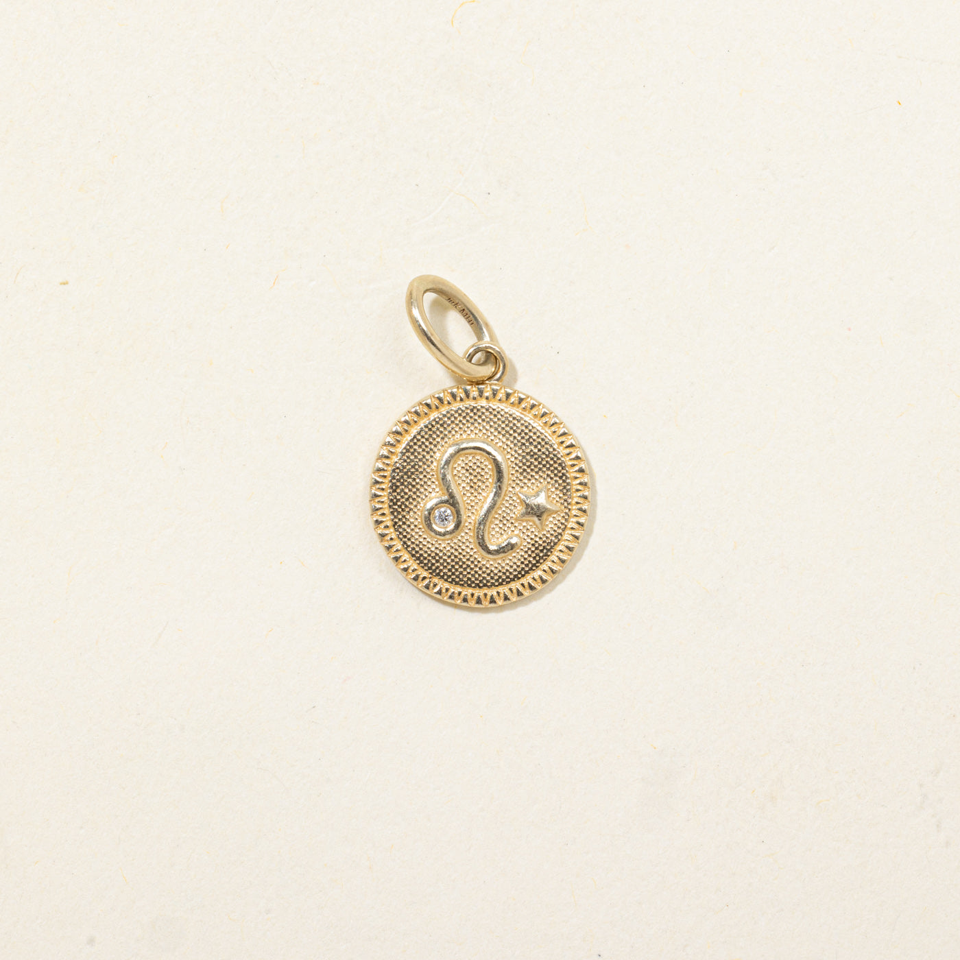 10K Diamond Leo Zodiac Charm