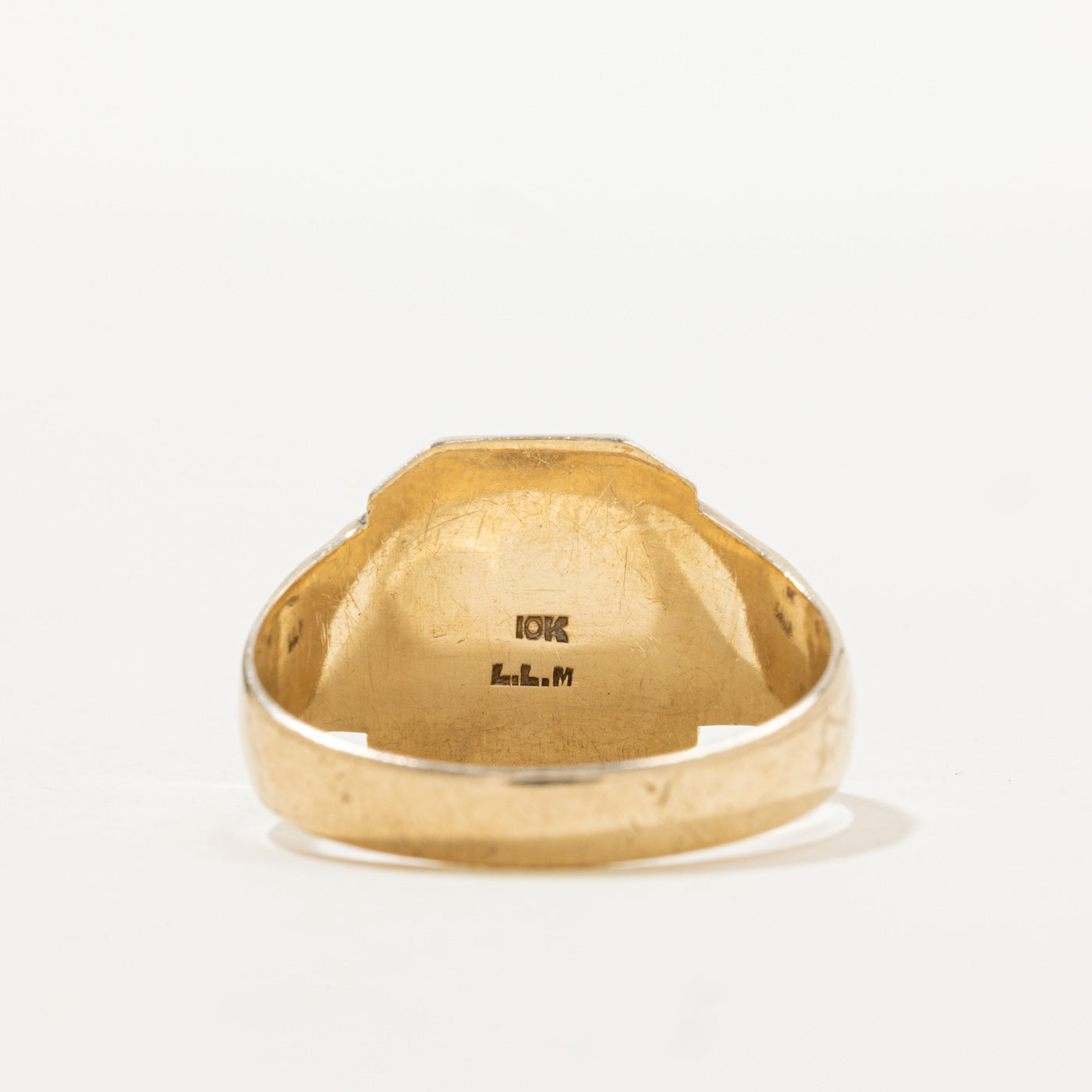 10K "HGB" Initial Signet Ring | SZ 10.75