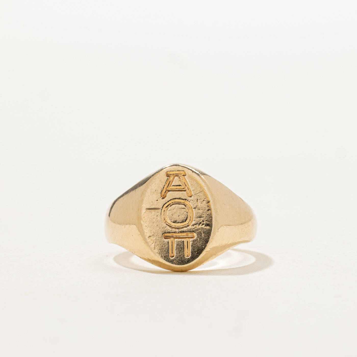 10K Alpha Omicron Pi Signet Ring | SZ 2