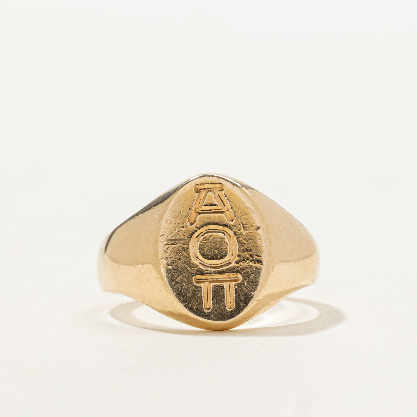 10K Alpha Omicron Pi Signet Ring | SZ 2