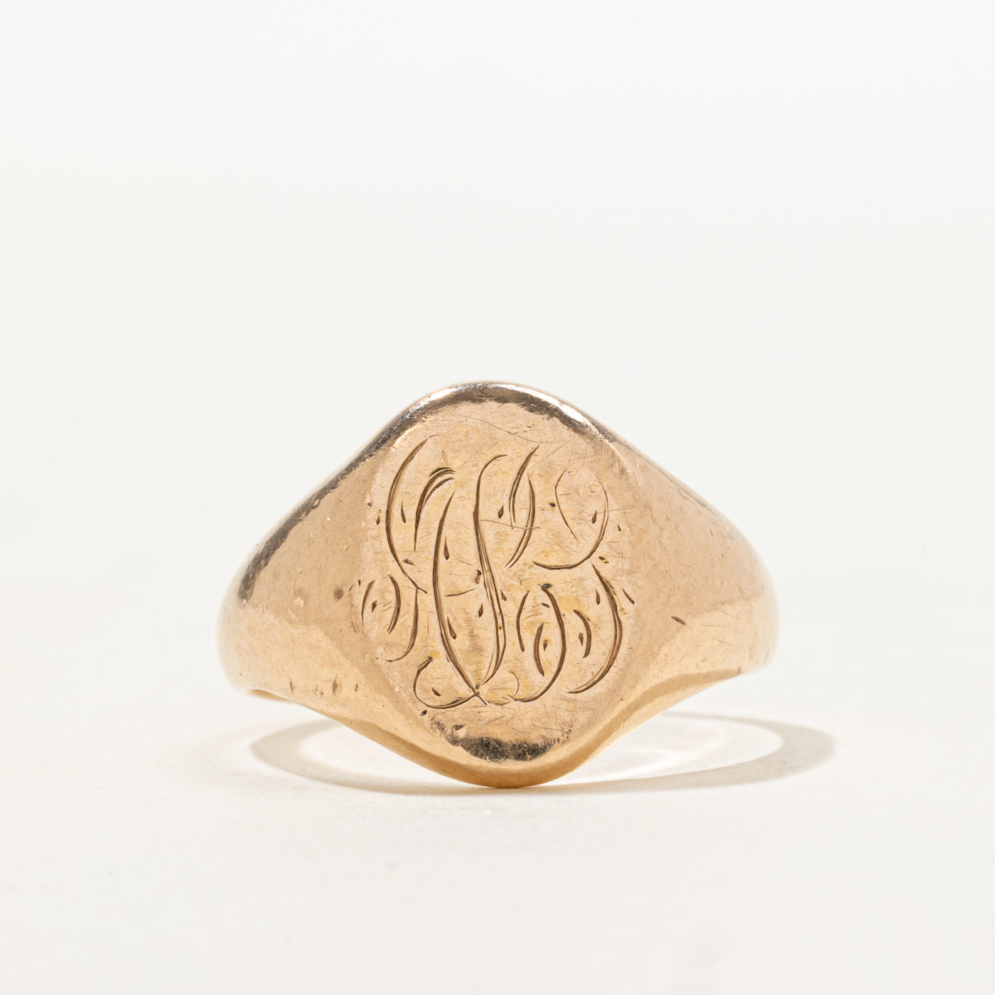 10K "ALS" Initial Signet Ring | SZ 7.5