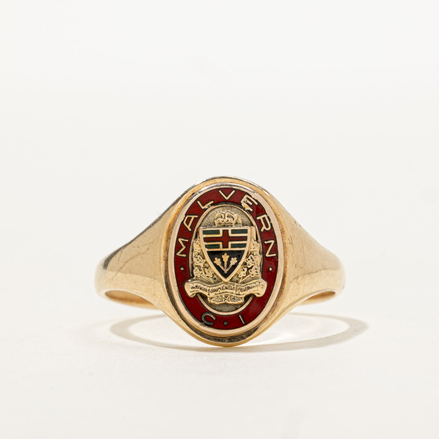 10K "Malvern CI" Signet Ring | SZ 10.5