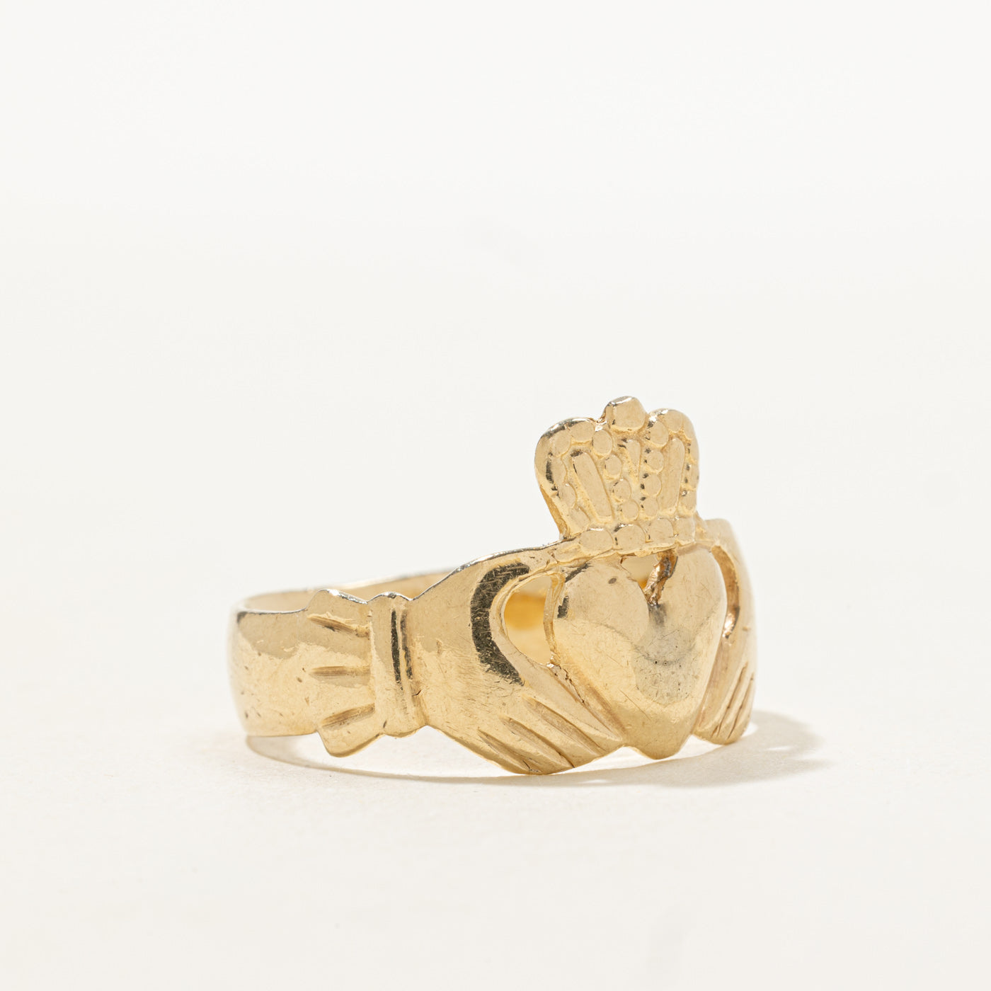 10K Yellow Gold Claddagh Ring | SZ 9.75