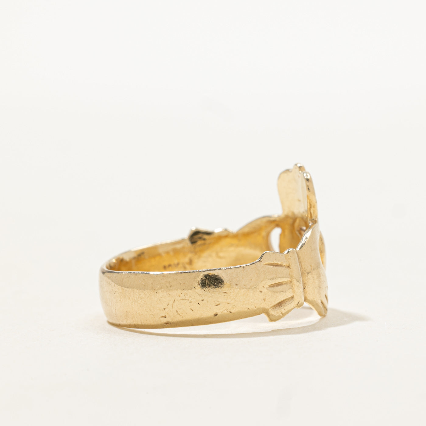 10K Yellow Gold Claddagh Ring | SZ 9.75