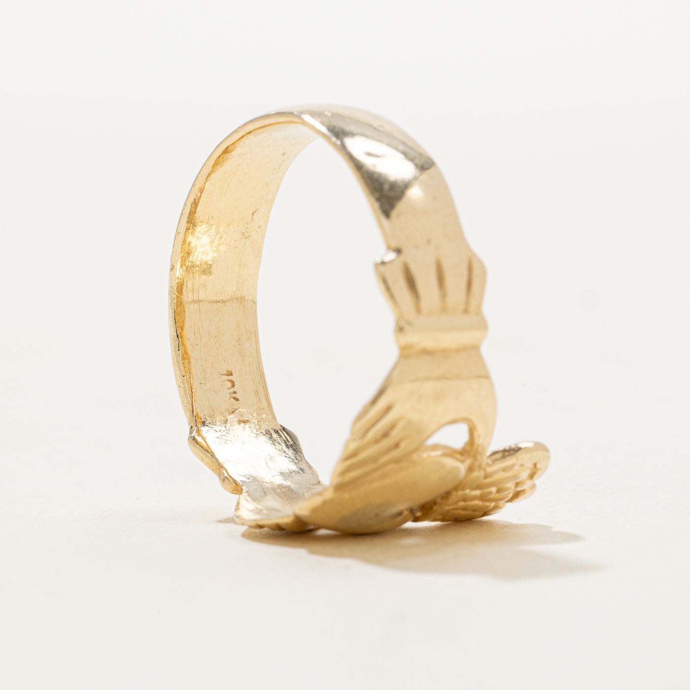 10K Yellow Gold Claddagh Ring | SZ 9.75