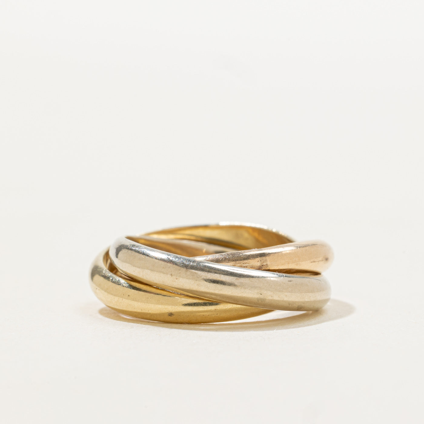 14K Tri Tone Gold Interlocking Band | SZ 3.25