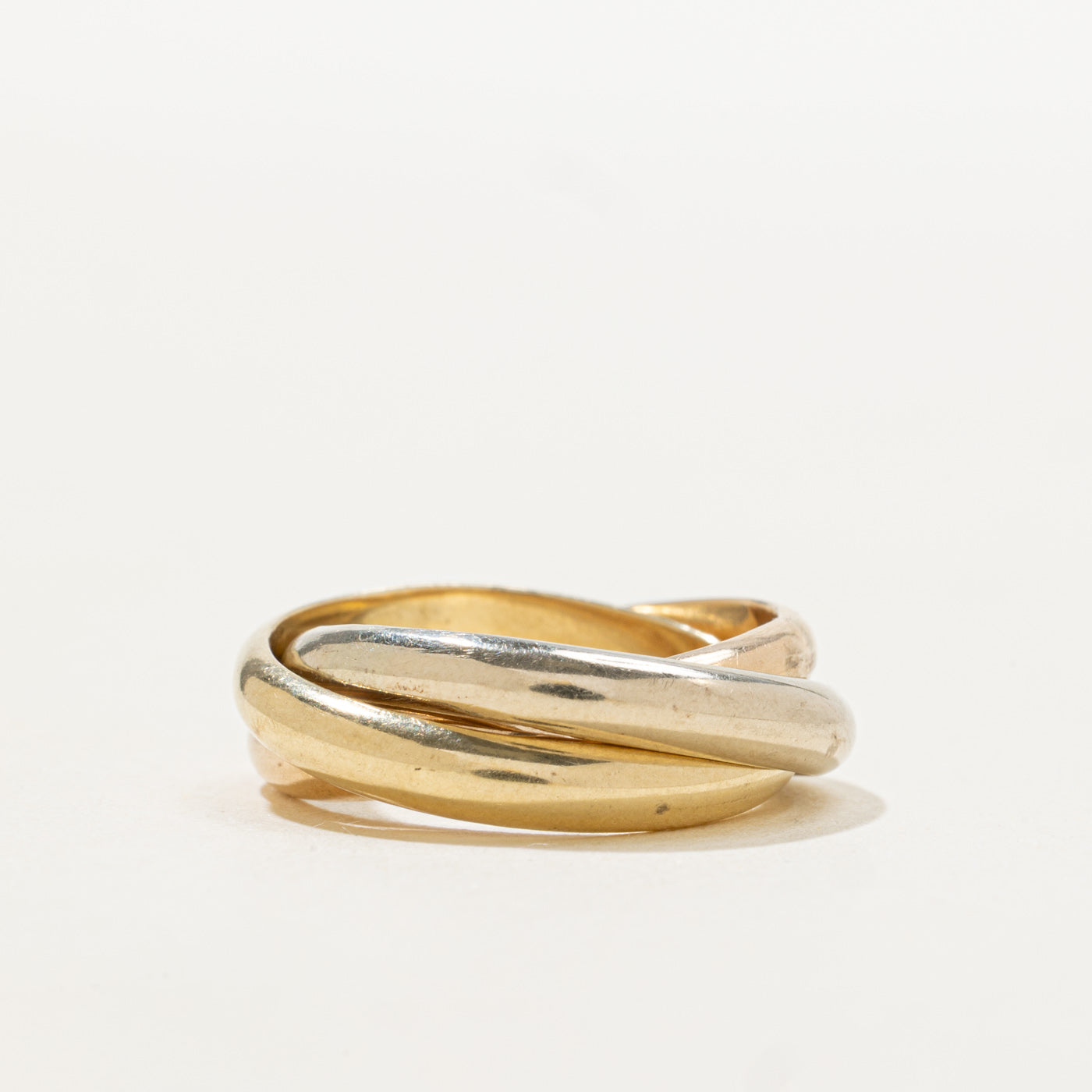 14K Tri Tone Gold Interlocking Band | SZ 3.25