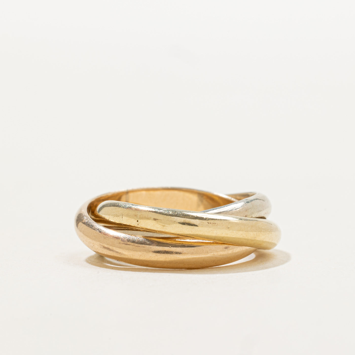 14K Tri Tone Gold Interlocking Band | SZ 3.25