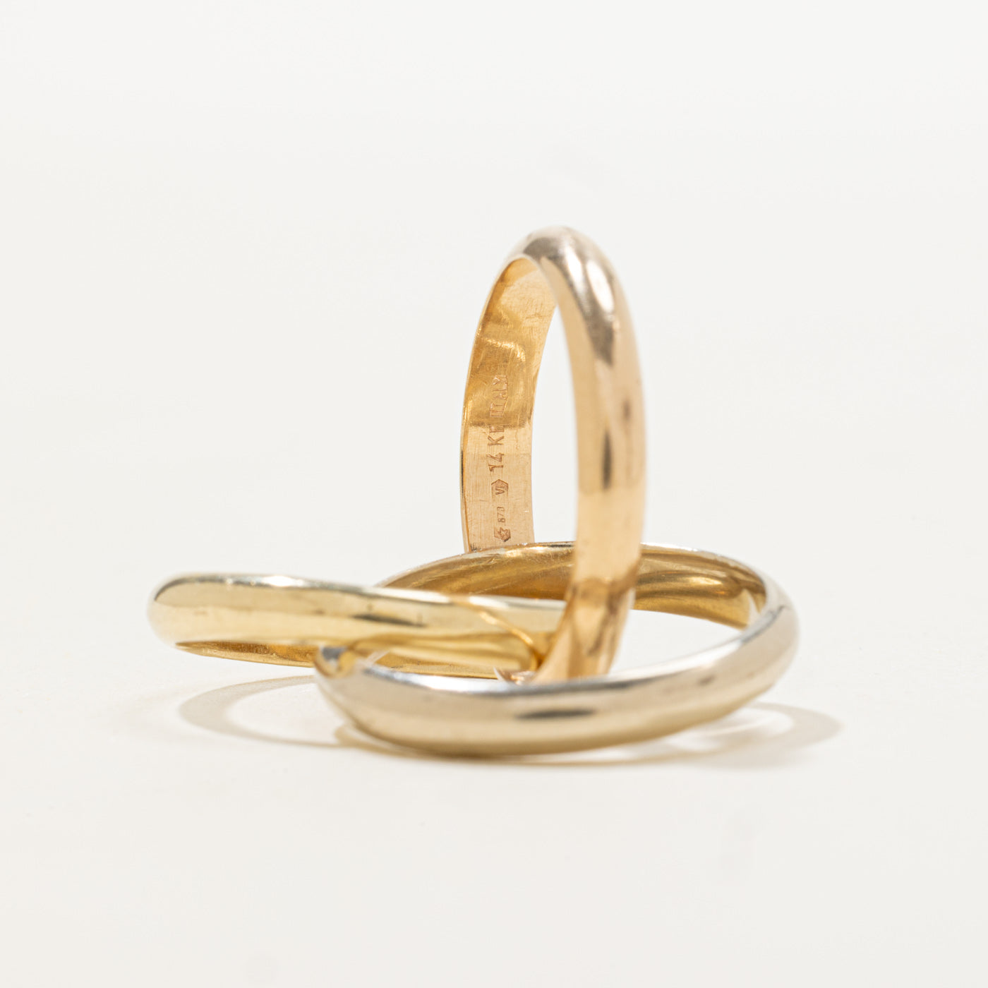 14K Tri Tone Gold Interlocking Band | SZ 3.25