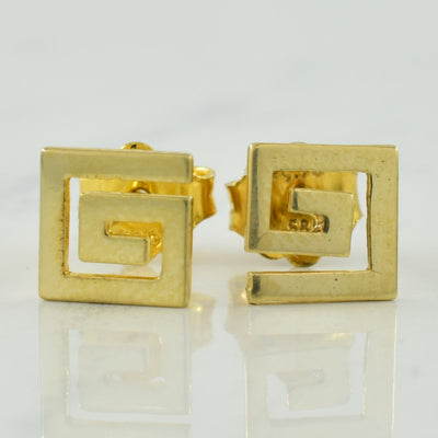 14k Yellow Gold Spiral Stud Earrings