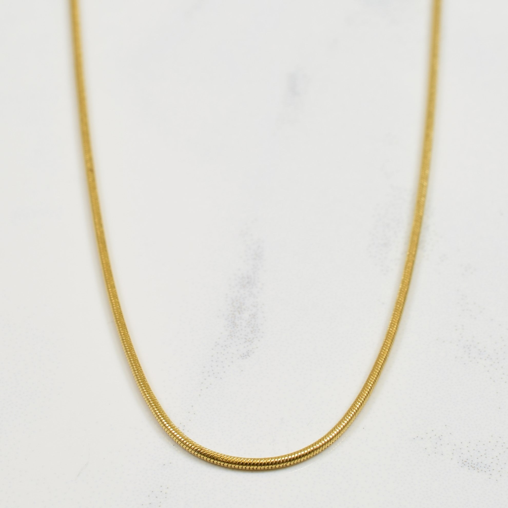 18k Yellow Gold Adjustable Snake Chain | 16