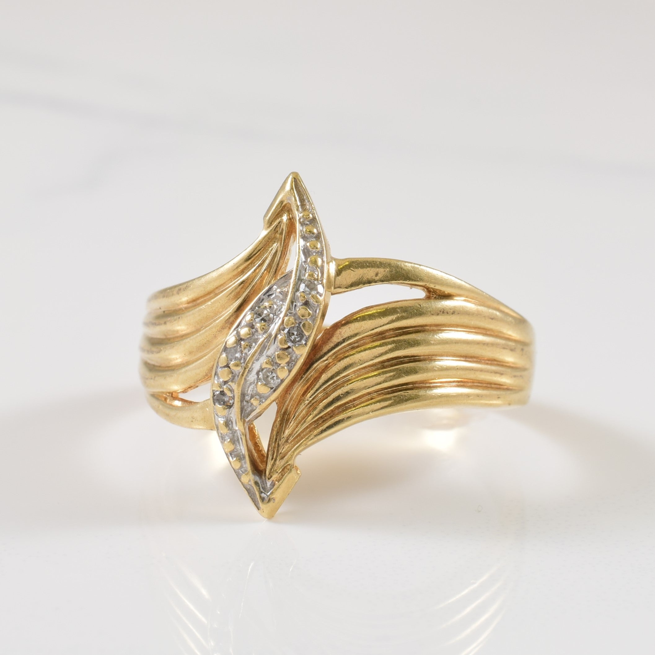 Diamond Bypass Ring | 0.06ctw | SZ 10.75 |