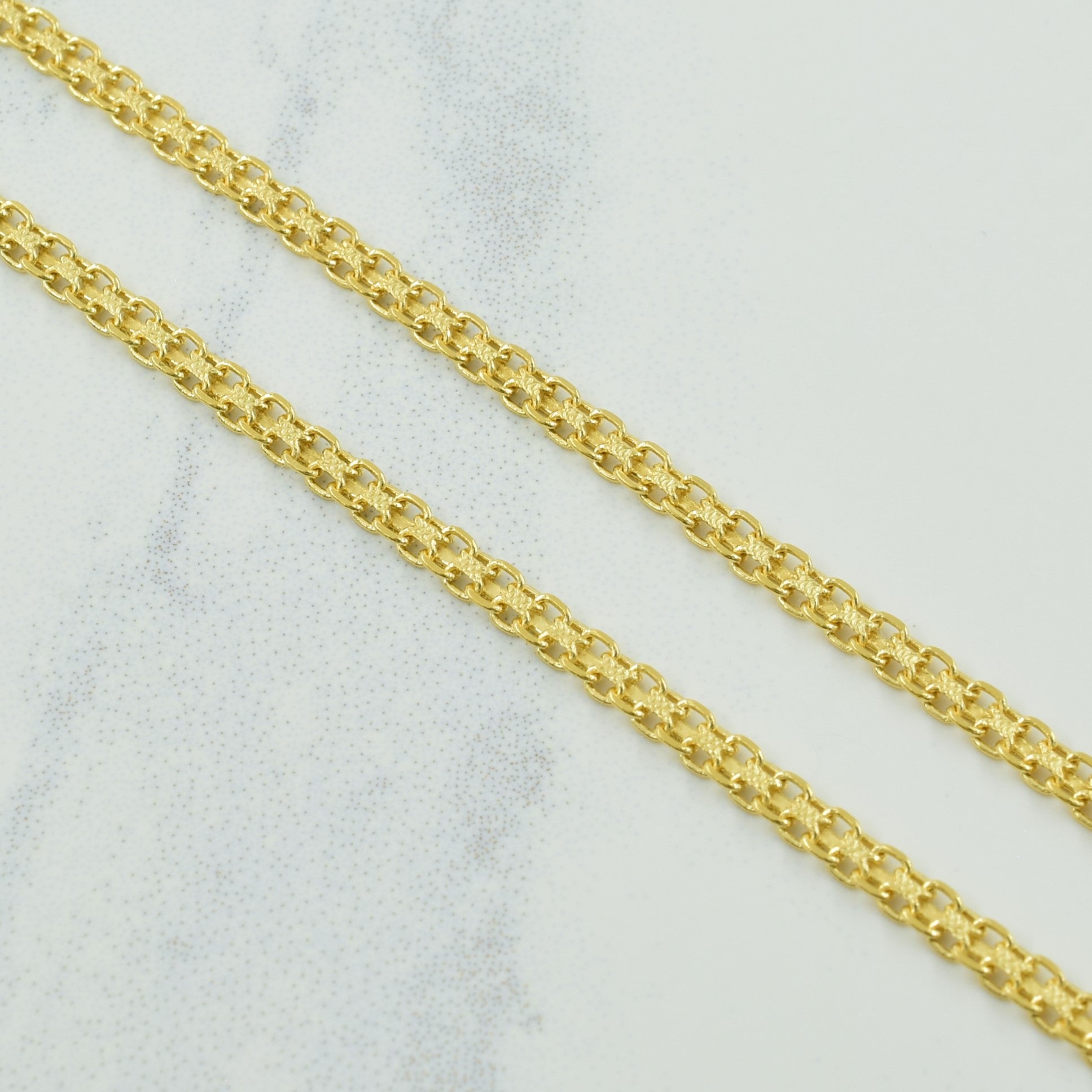 18k Yellow Gold Italian Hallmark Bismarck Chain | 18