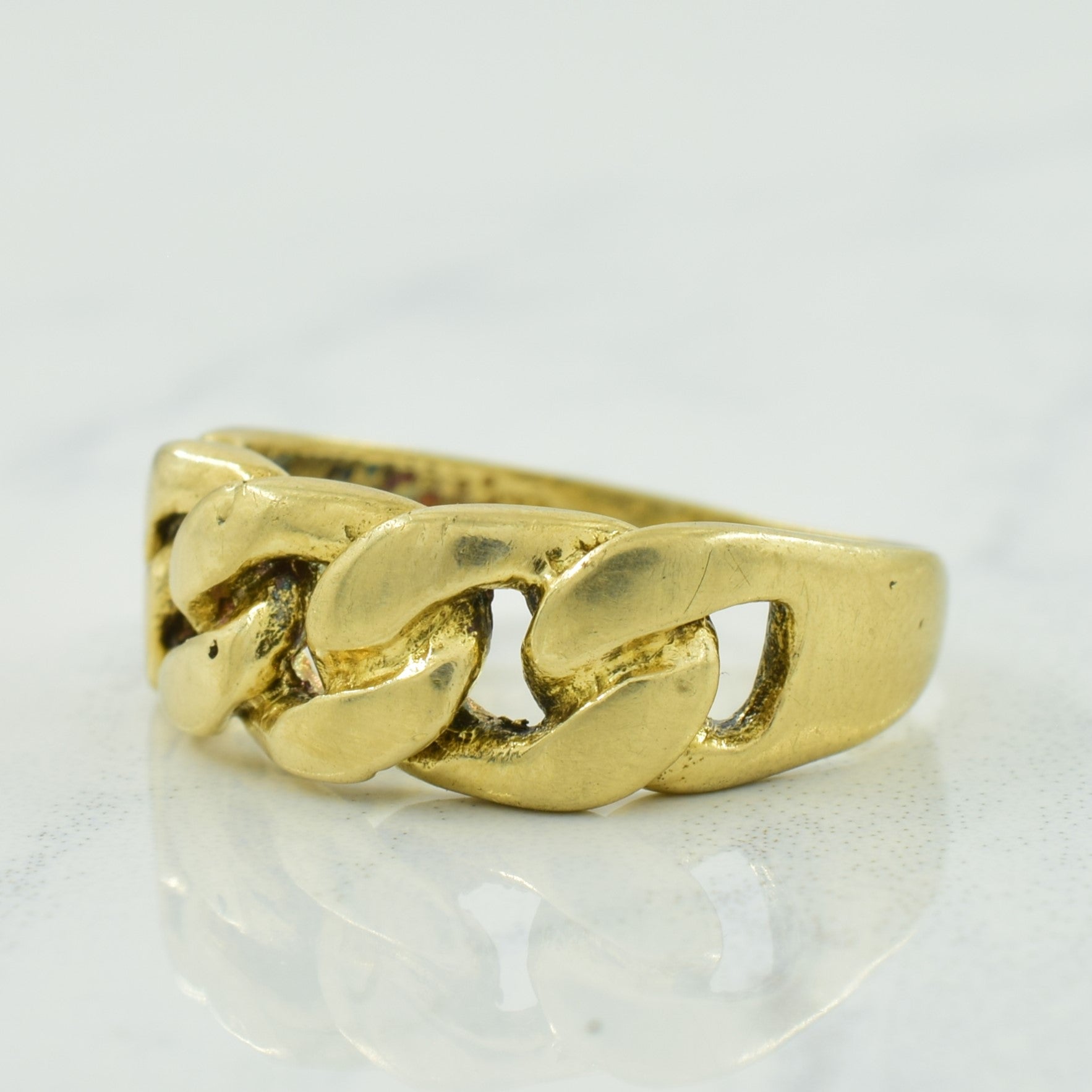 14k Yellow Gold Cuban Link Ring | SZ 5.75 |